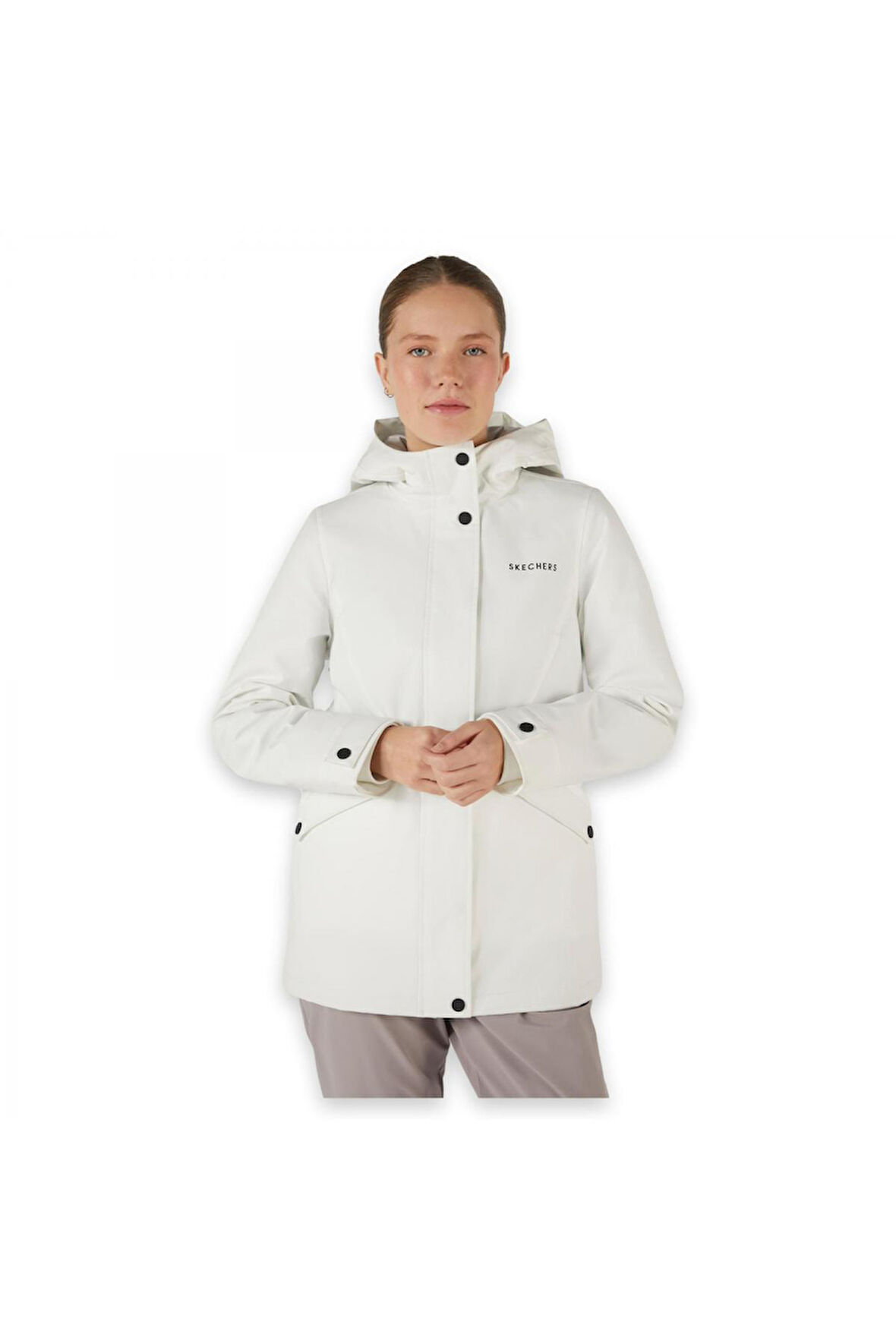 Skechers S242041 W Outerwear Padded Jacket Beyaz Kadın Mont