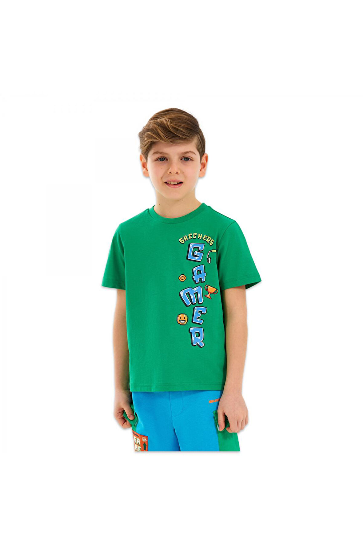 Skechers Sk2510028 B Graphic Tee Yeşil Erkek Çocuk T-Shirt