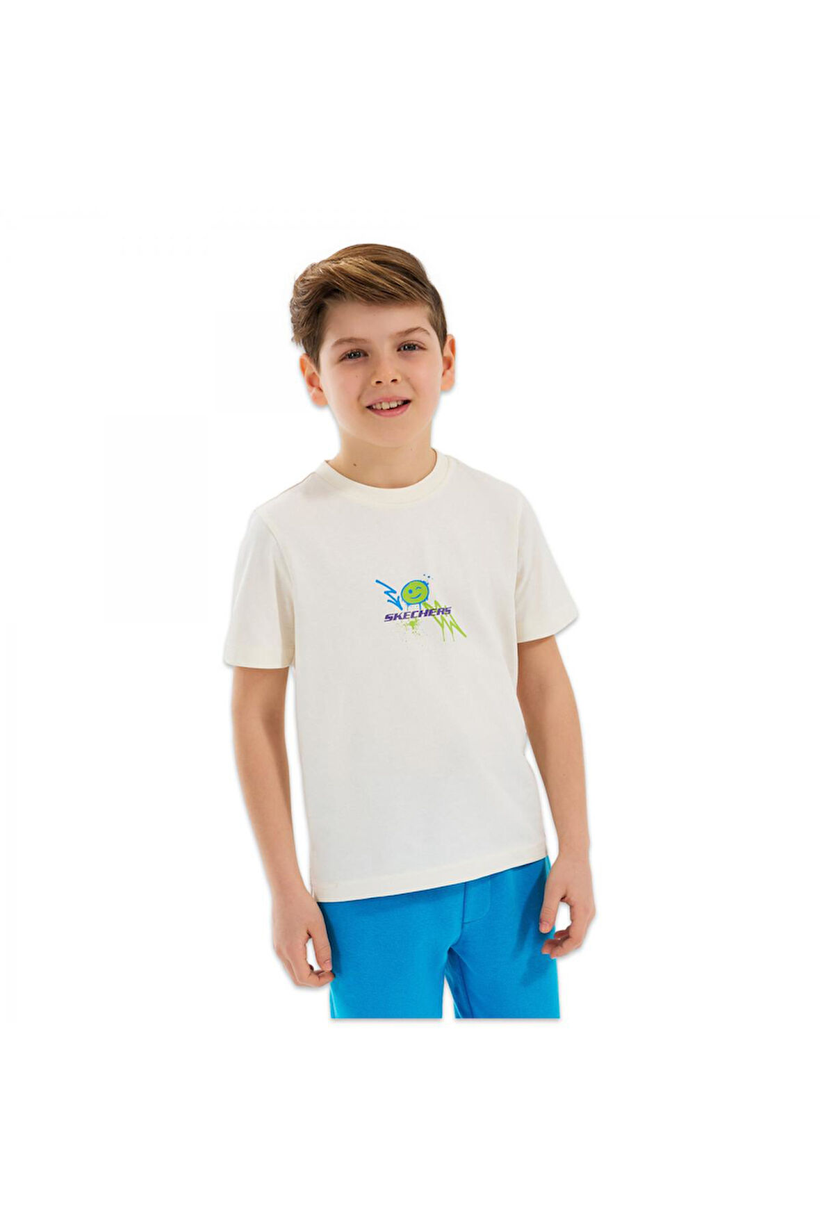 Skechers Sk2510030 B Graphic Tee Beyaz Erkek Çocuk T-Shirt
