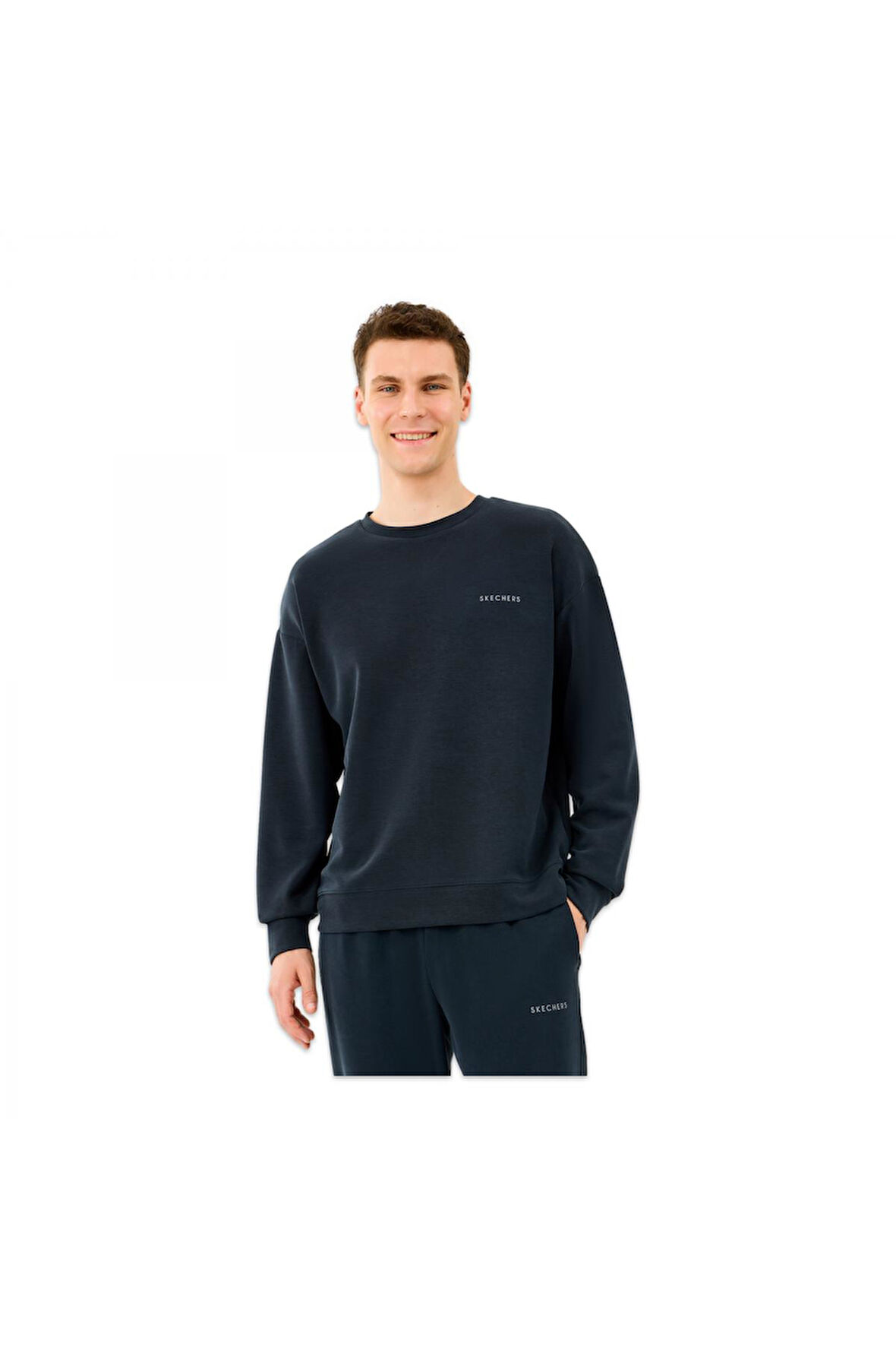 Skechers S2510041 M Loose Crewneck Sweat Siyah Erkek Sweatshirt