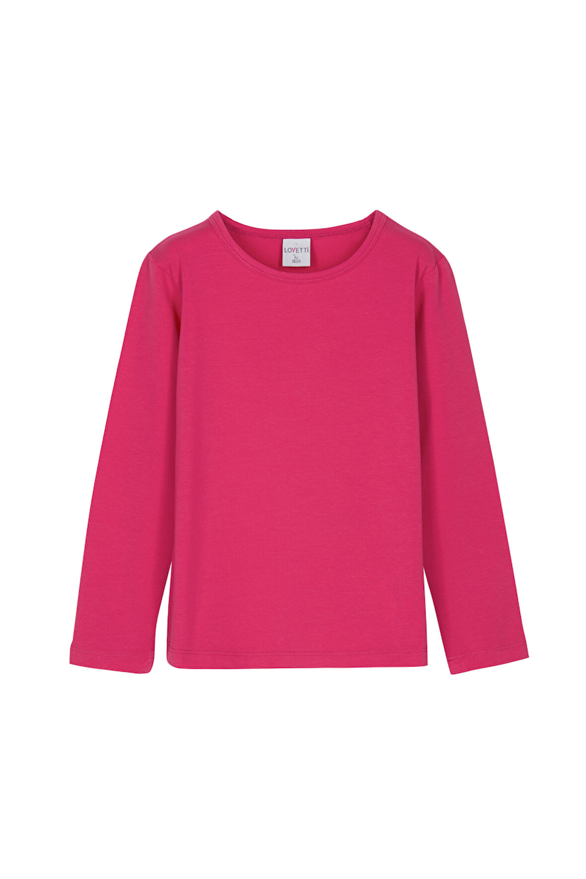 Fuşya Basic Mevsimlik Likralı Uzun Kollu Kız Çocuk Tişört