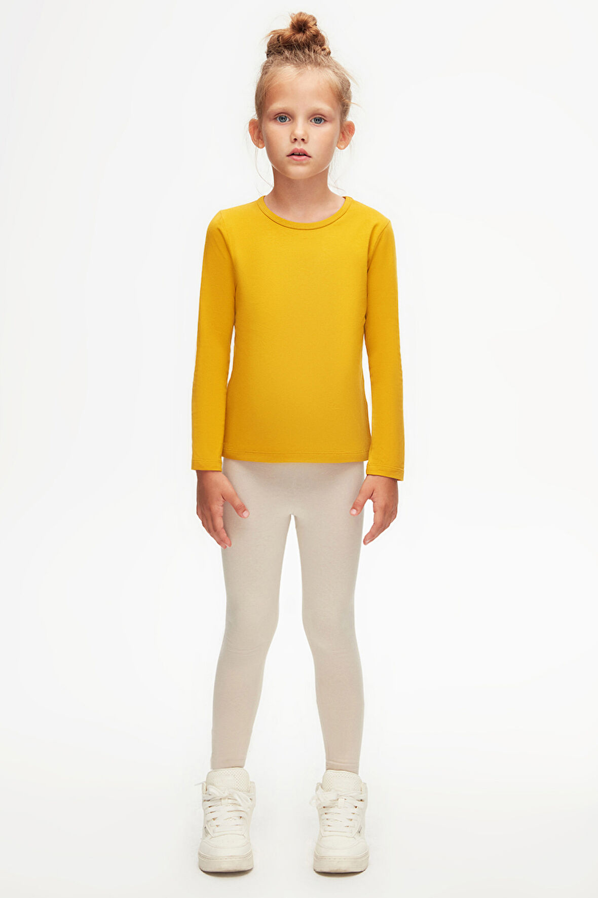Hardal Basic Mevsimlik Likralı Uzun Kollu Kız Çocuk Tişört