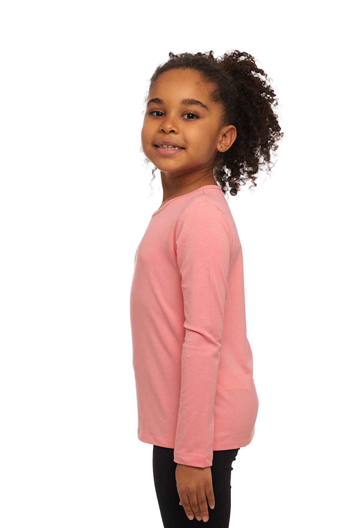 Somon Basic Mevsimlik Likralı Uzun Kollu Kız Çocuk Tişört