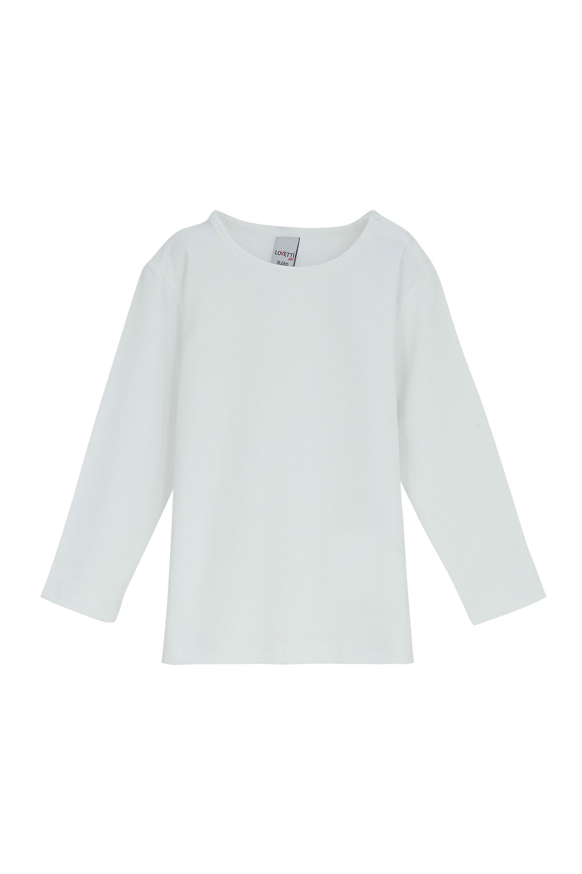 Beyaz Basic  Çıtçıtlı Uzun Kollu Bebek Tişört