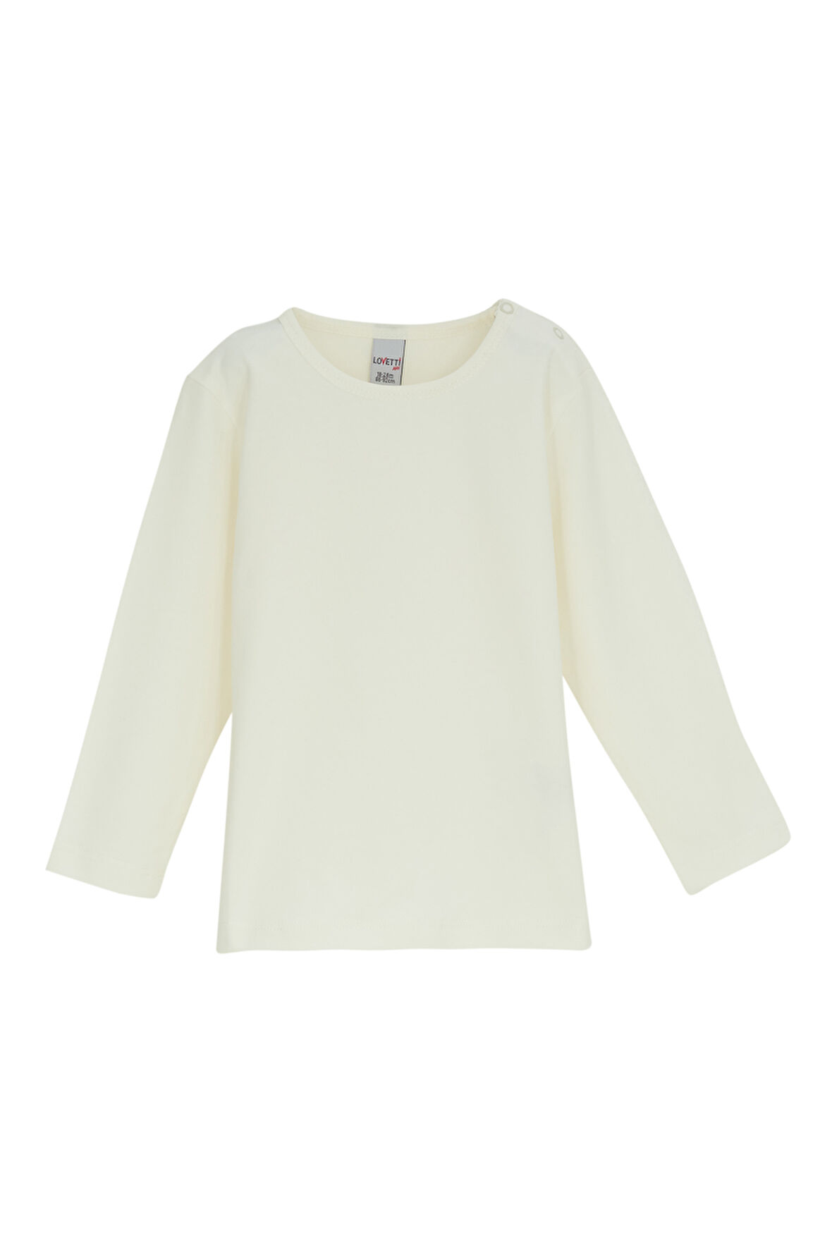 Ekru Basic Çıtçıtlı Uzun Kollu Bebek Tişört