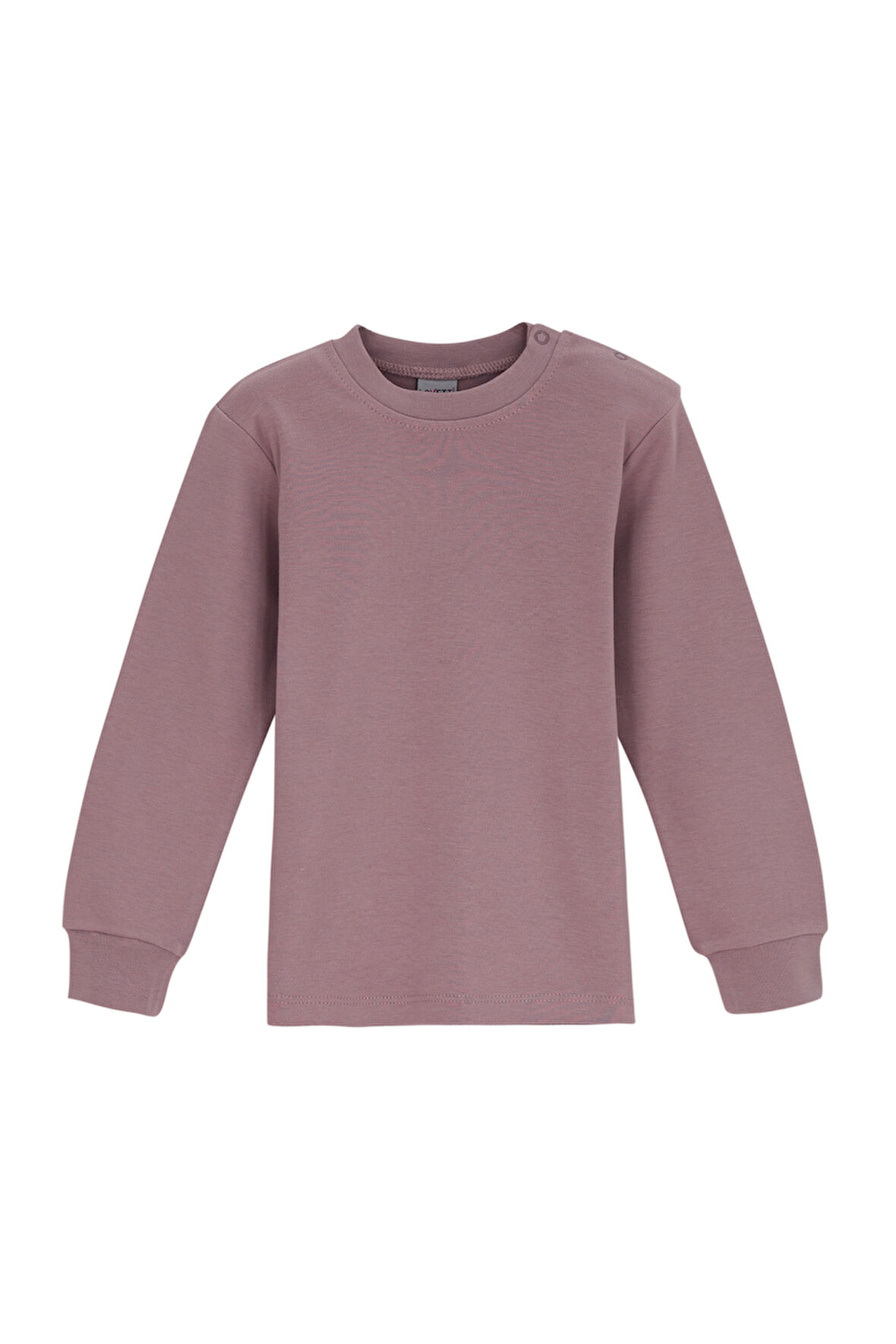 Gül Kurusu Basic Kız Bebek Çıtçıtlı Yaka Kışlık Uzun Kollu Tişört