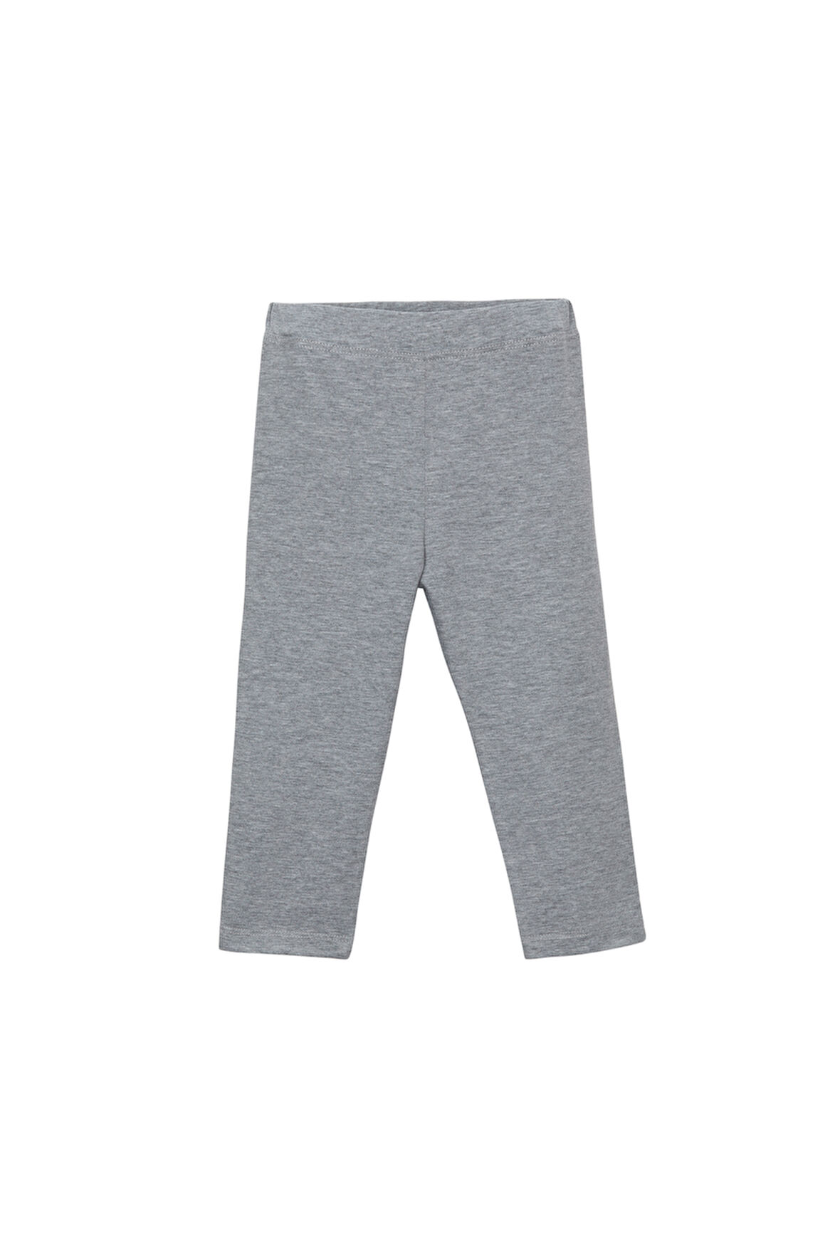 Açık Gri Basic Kız Çocuk Diz Altı Tayt Kapri
