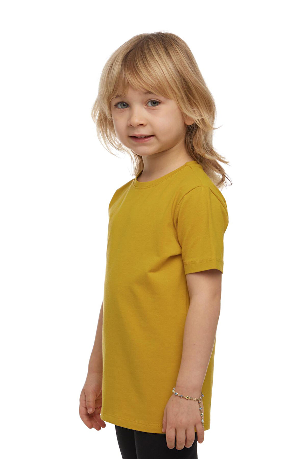 Hardal Basic Unisex Çocuk Sıfır Yaka Kısa Kollu Tişört