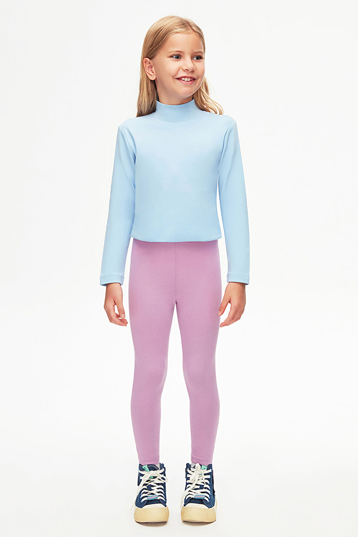 Lila Basic Kız Çocuk Yazlık Tayt