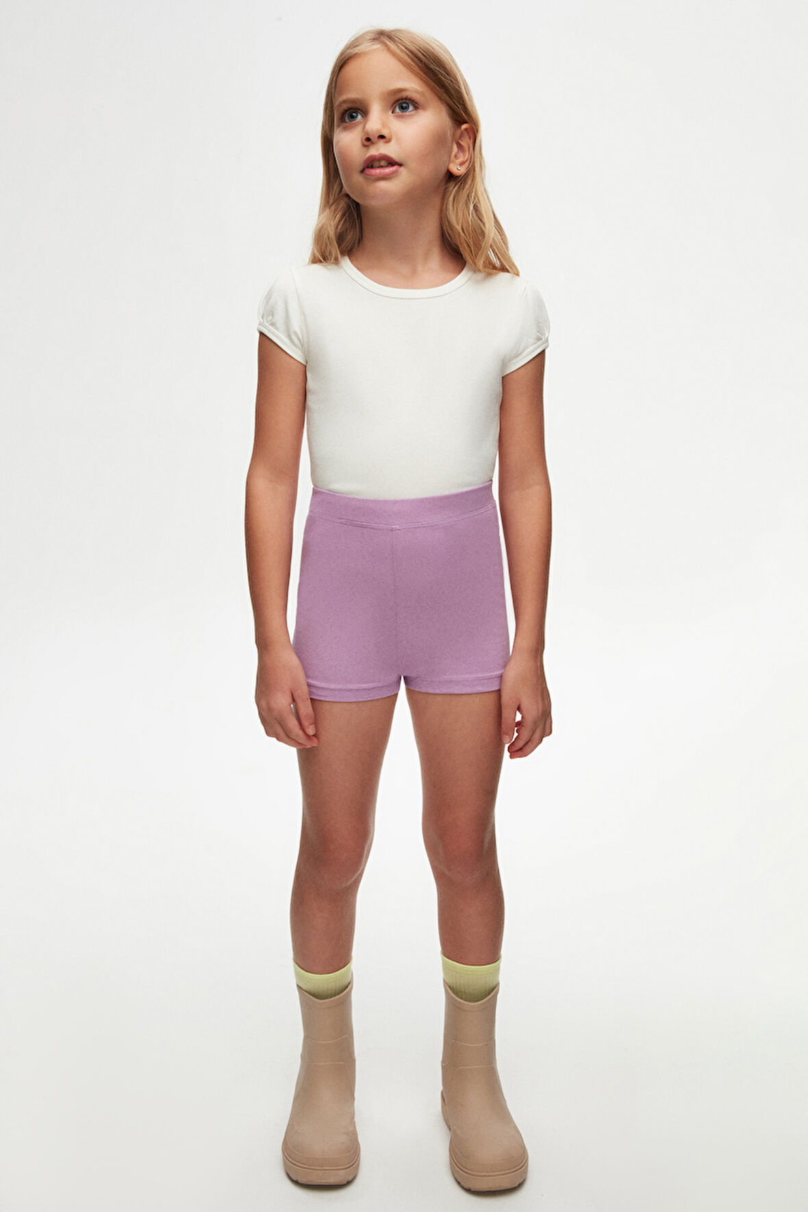 Lila Basic Kız Çocuk Dans Şort
