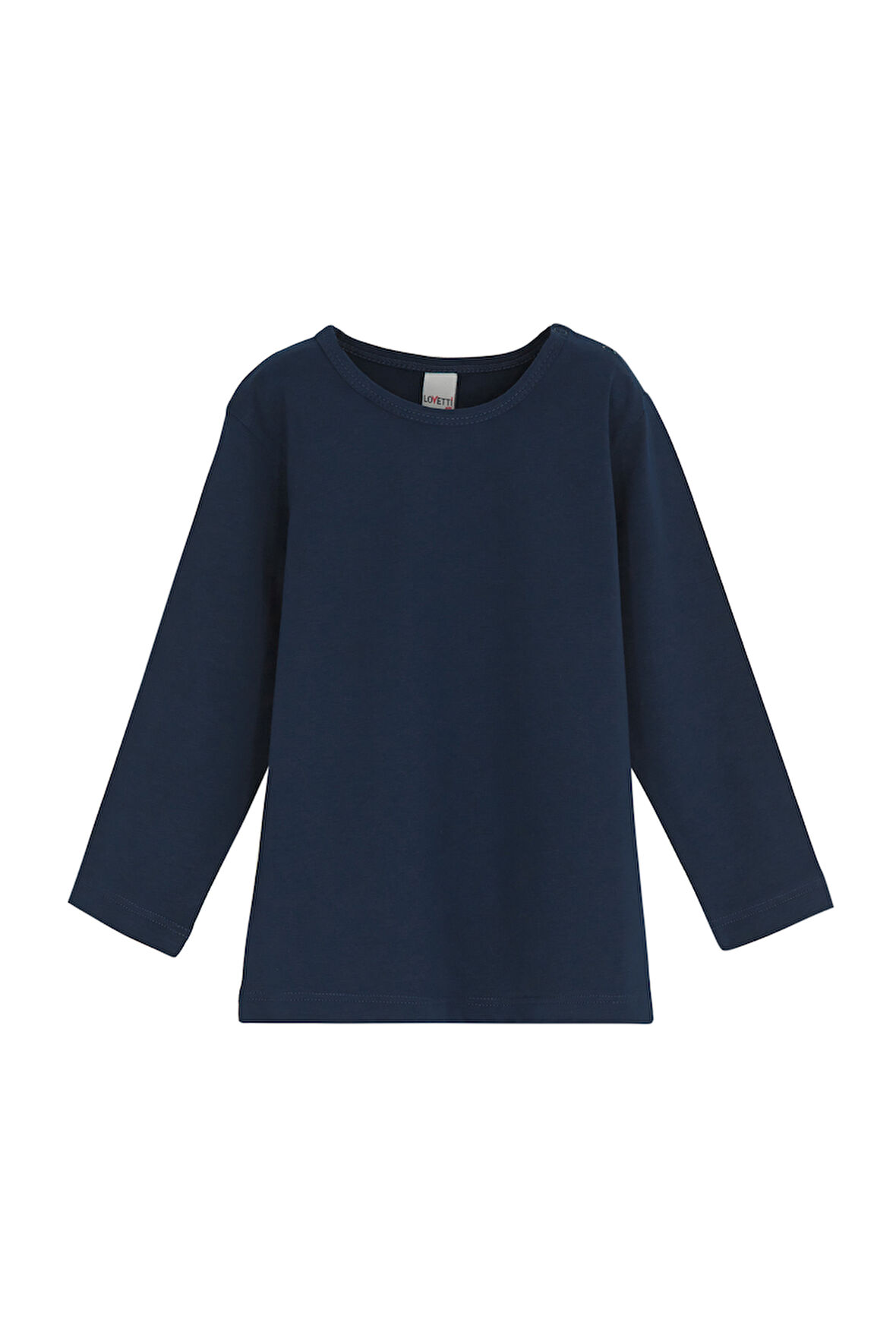 Açık Lacivert Basic  Çıtçıtlı Uzun Kollu Bebek Tişört