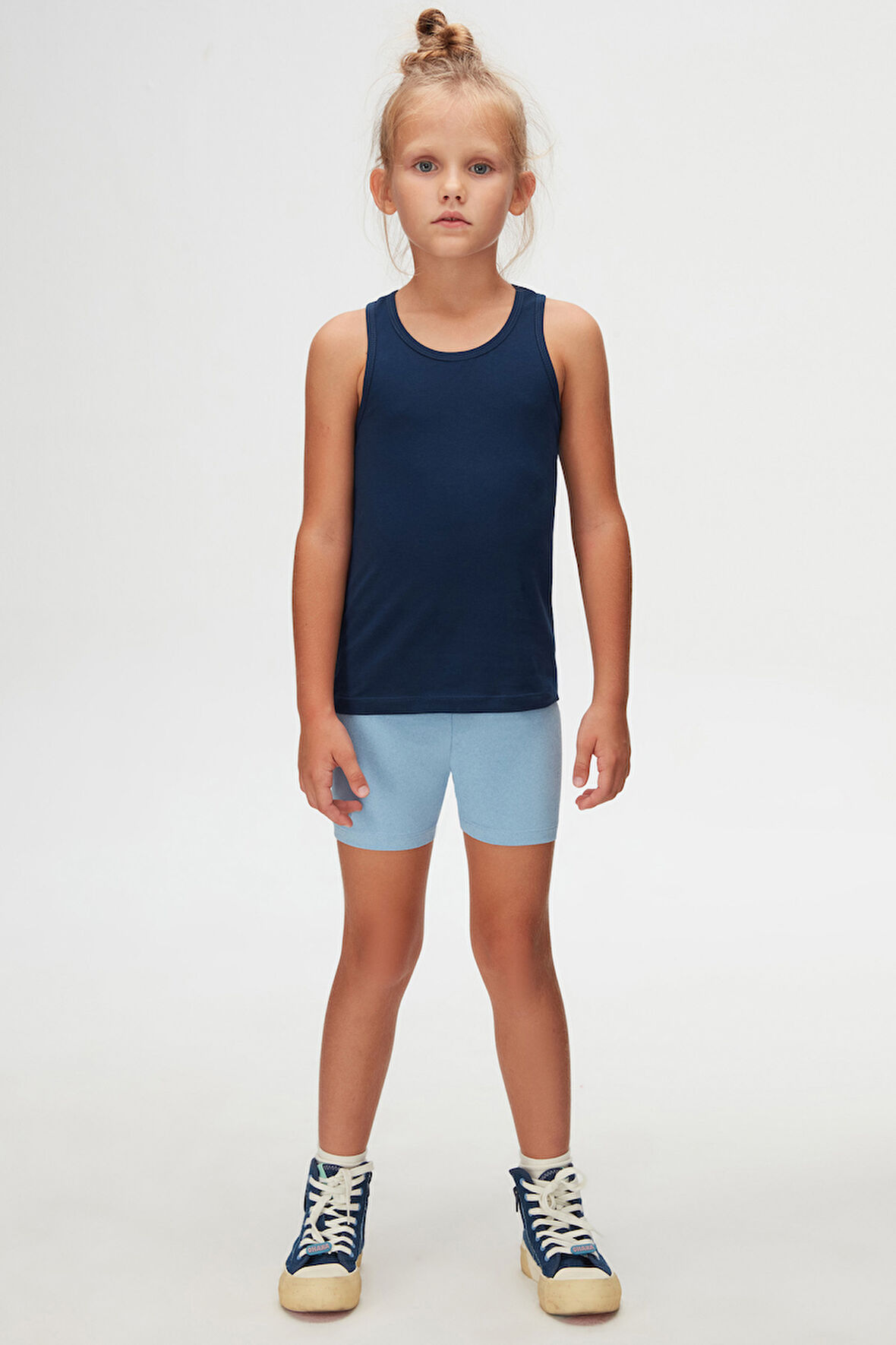 Açık Lacivert Basic Kız Çocuk Yüzücü Atlet