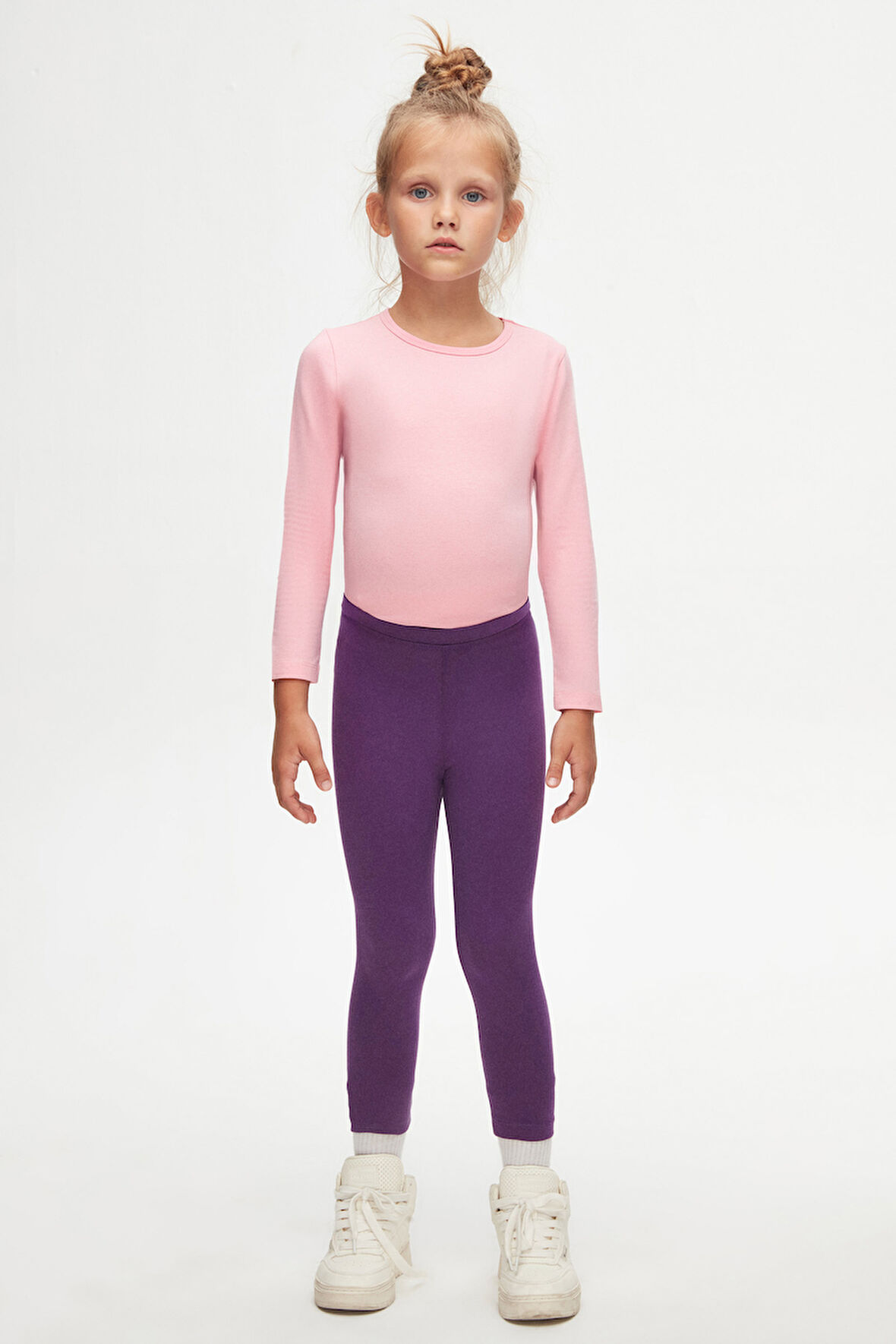 Mor Basic Kız Çocuk Yazlık Tayt