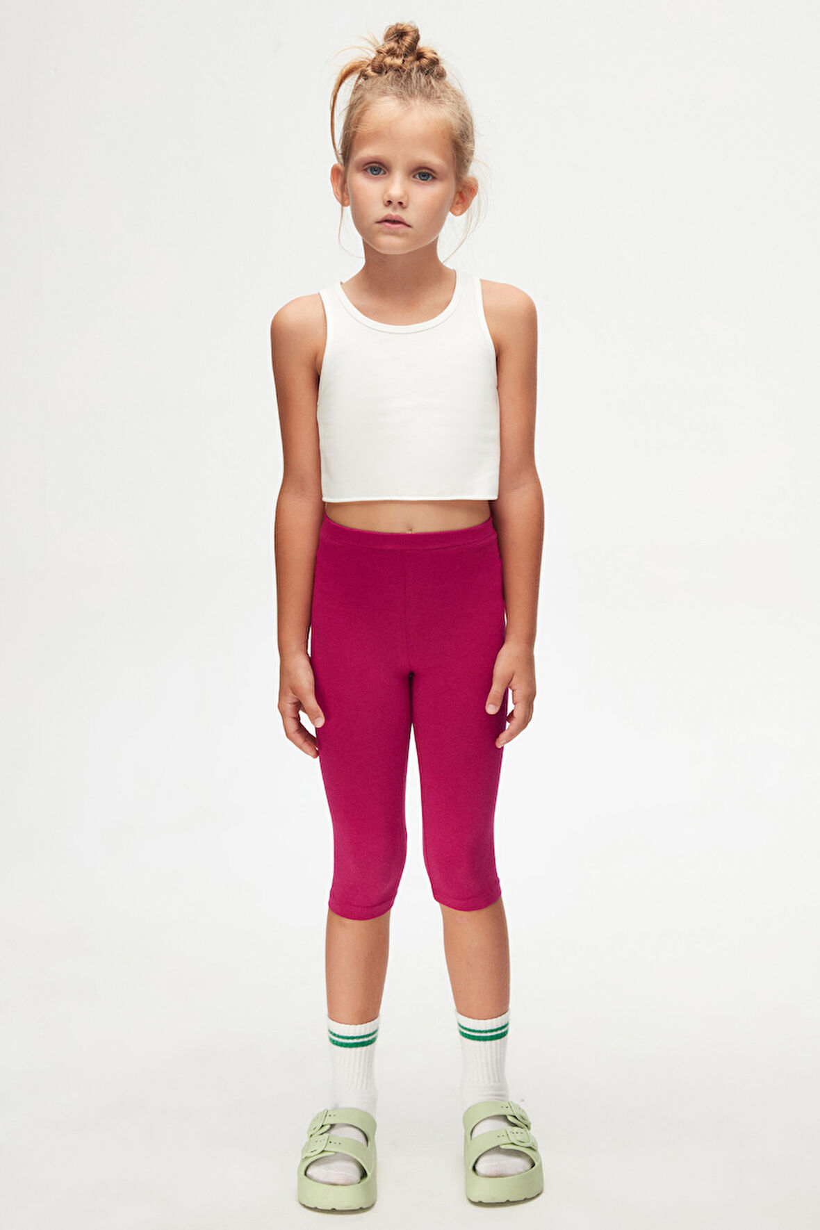 Mürdüm Basic Kız Çocuk Diz Altı Tayt Kapri