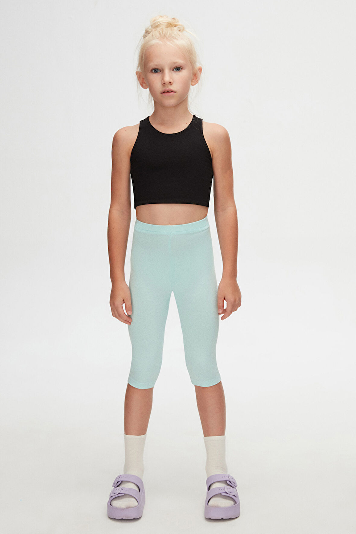 Mint Basic Kız Çocuk Diz Altı Tayt Kapri