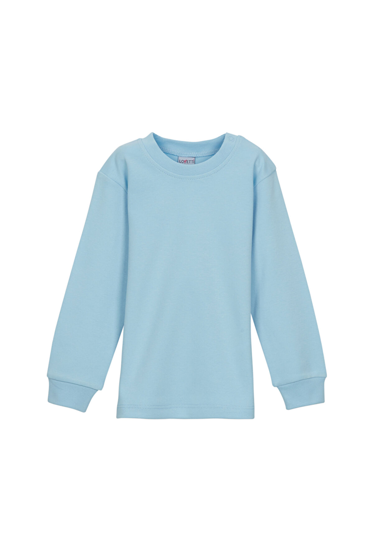 Bebek Mavisi Basic Kız Çocuk Çıtçıtlı Sıfır Yaka Kışlık Uzun Kol Tişört