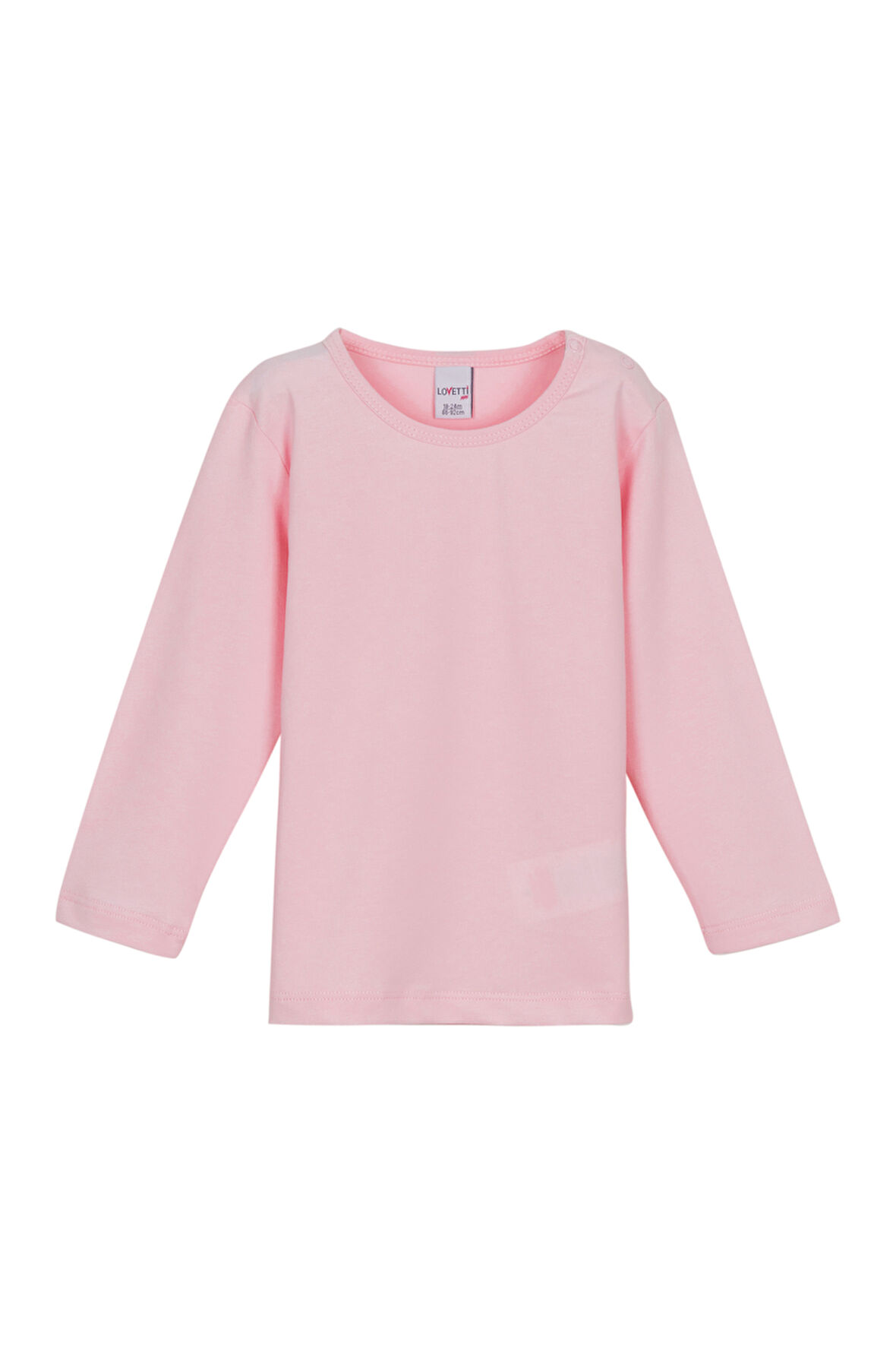 Uçuk pembe Basic  Çıtçıtlı Uzun Kollu Bebek Tişört