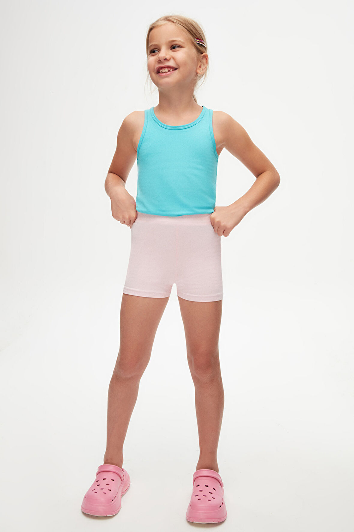 Uçuk pembe Basic Kız Çocuk Dans Şort