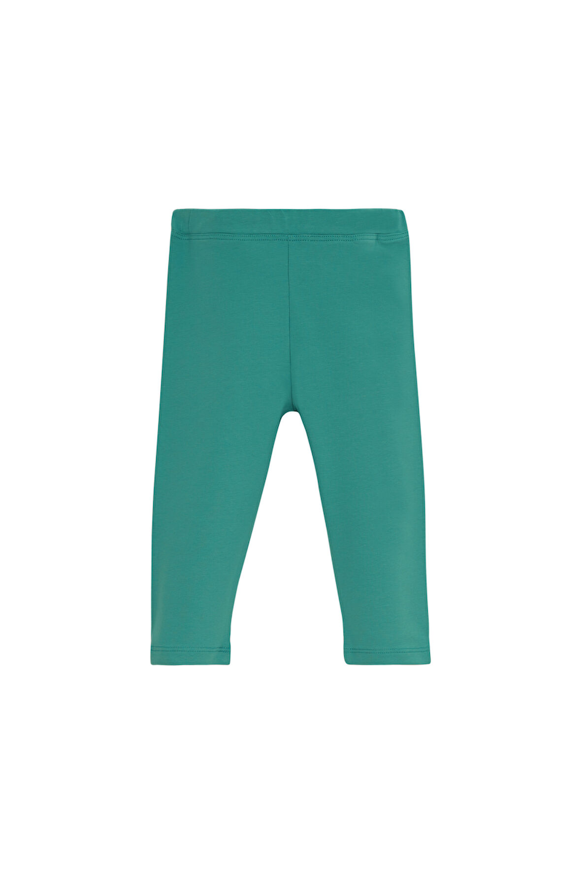 Açık Petrol Basic Kız Çocuk Diz Altı Tayt Kapri