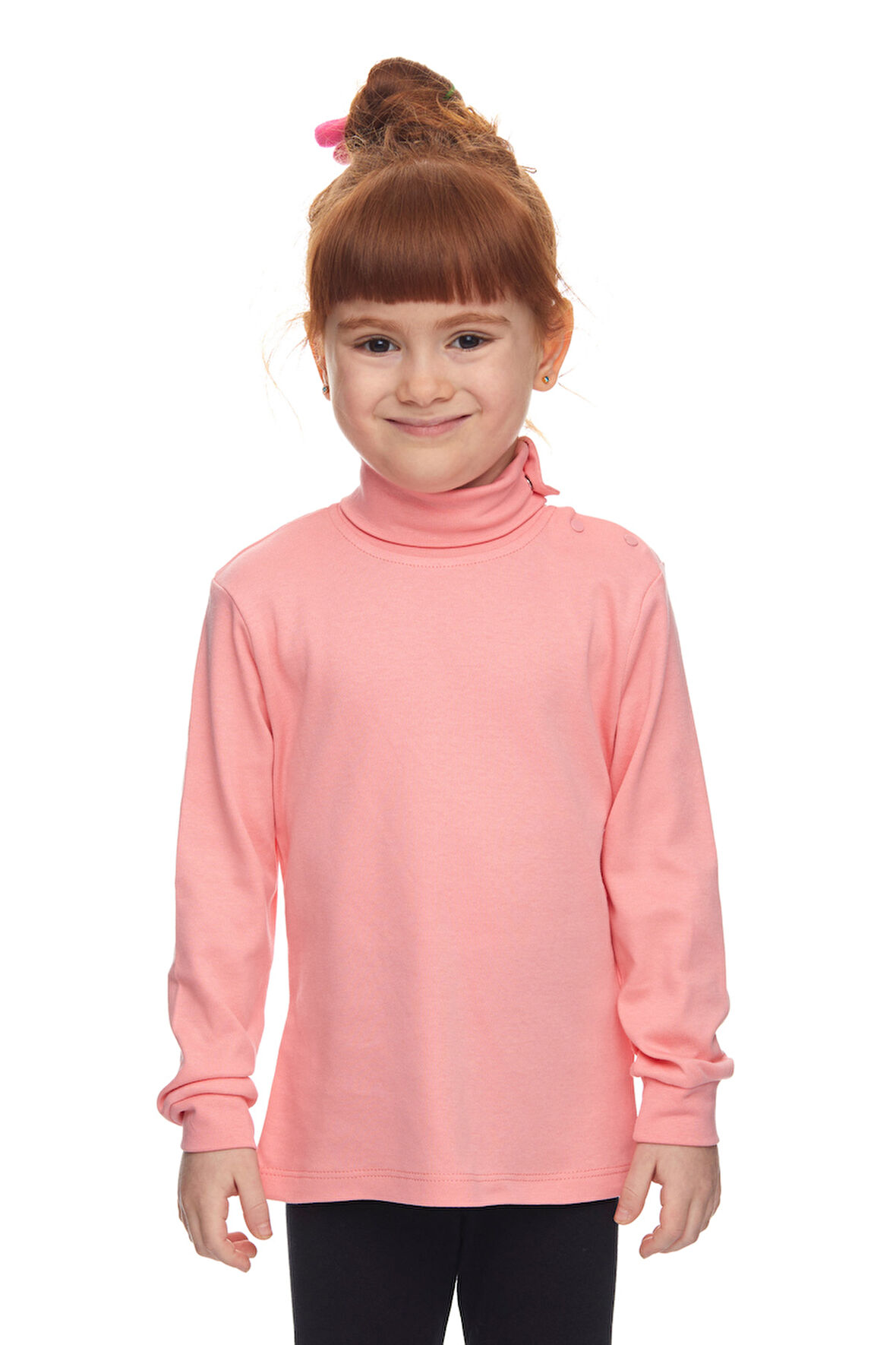 Somon Basic Kız Çocuk Çıtçıtlı Tam Balıkçı Yaka Şardonlu Kışlık Uzun Kollu Tişört