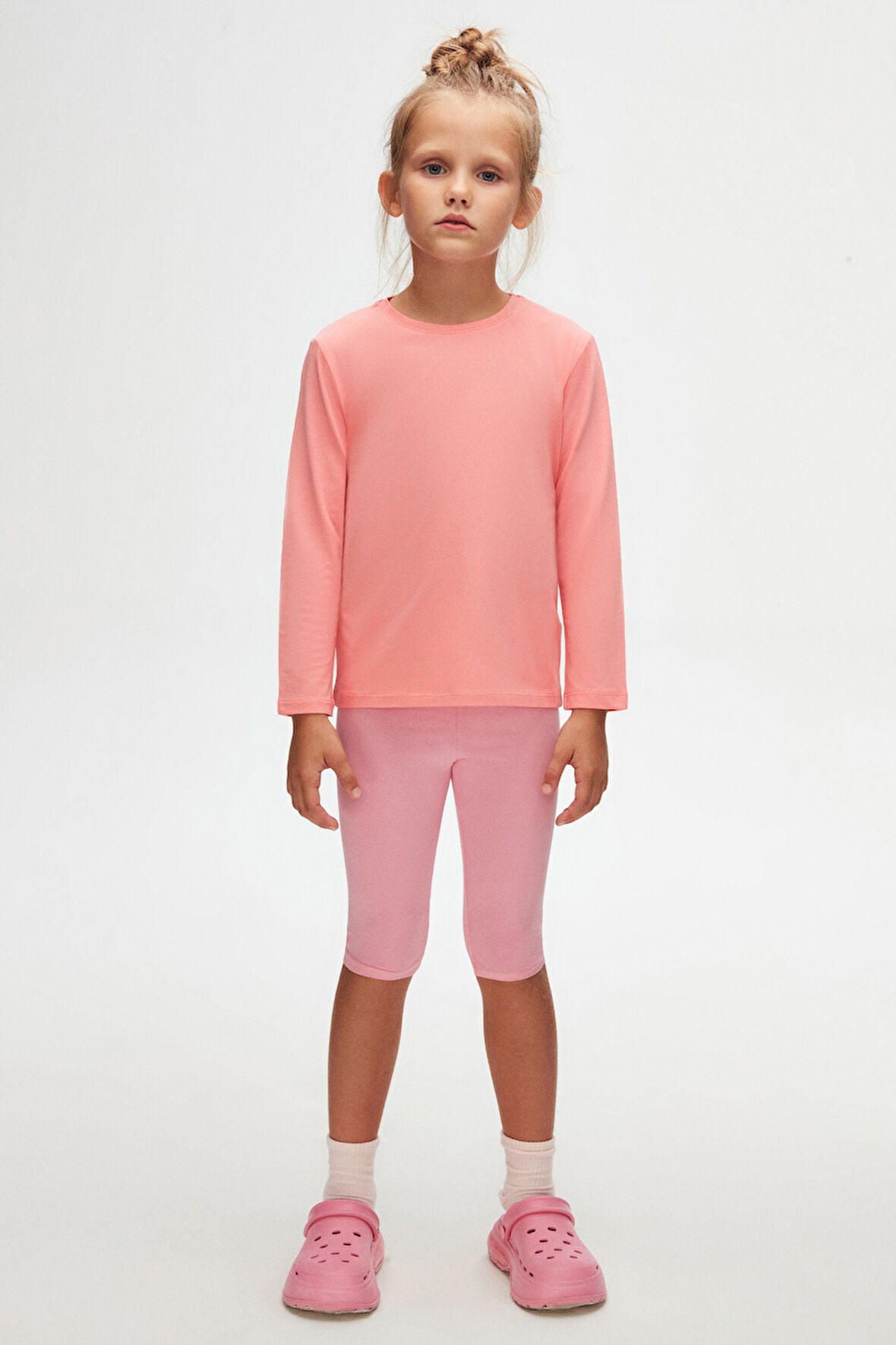 Somon Basic Unisex Çocuk Mevsimlik Sıfır Yaka Uzun Kollu Tişört