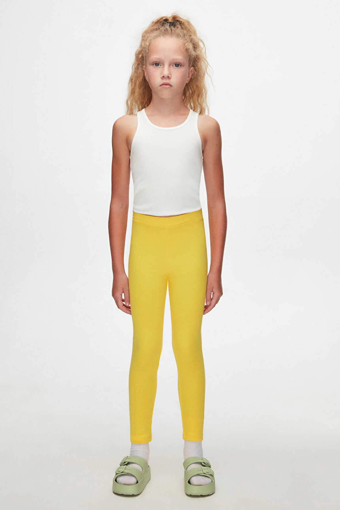 Sarı Basic Kız Çocuk Kışlık Tayt