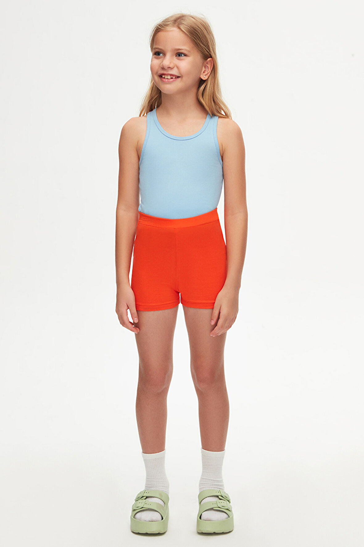 Turuncu Basic Kız Çocuk Dans Şort