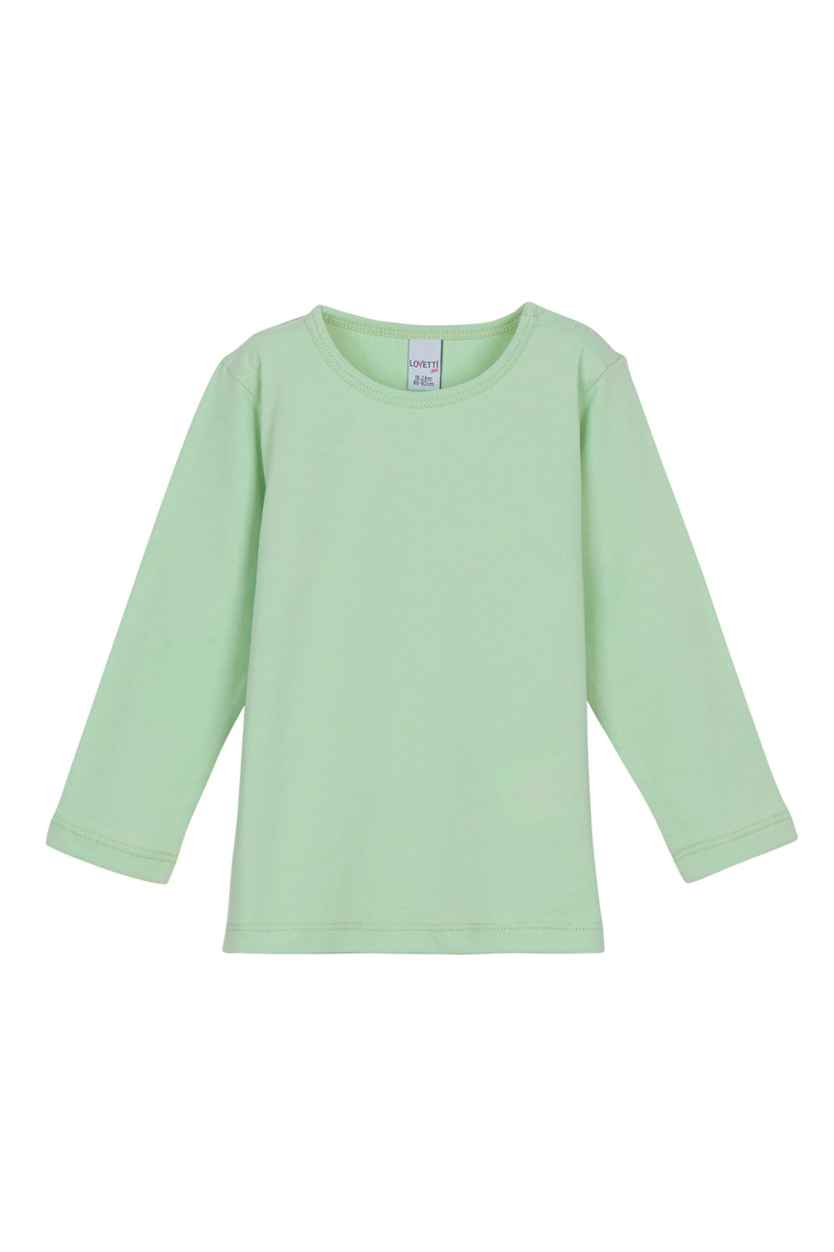 Soft Yeşil Basic  Çıtçıtlı Uzun Kollu Bebek Tişört