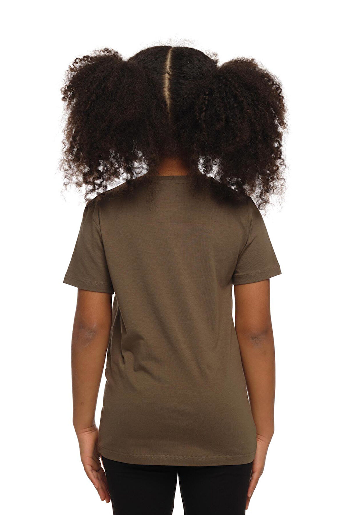 Kamuflaj Yeşil Basic Unisex Çocuk Sıfır Yaka Kısa Kollu Tişört