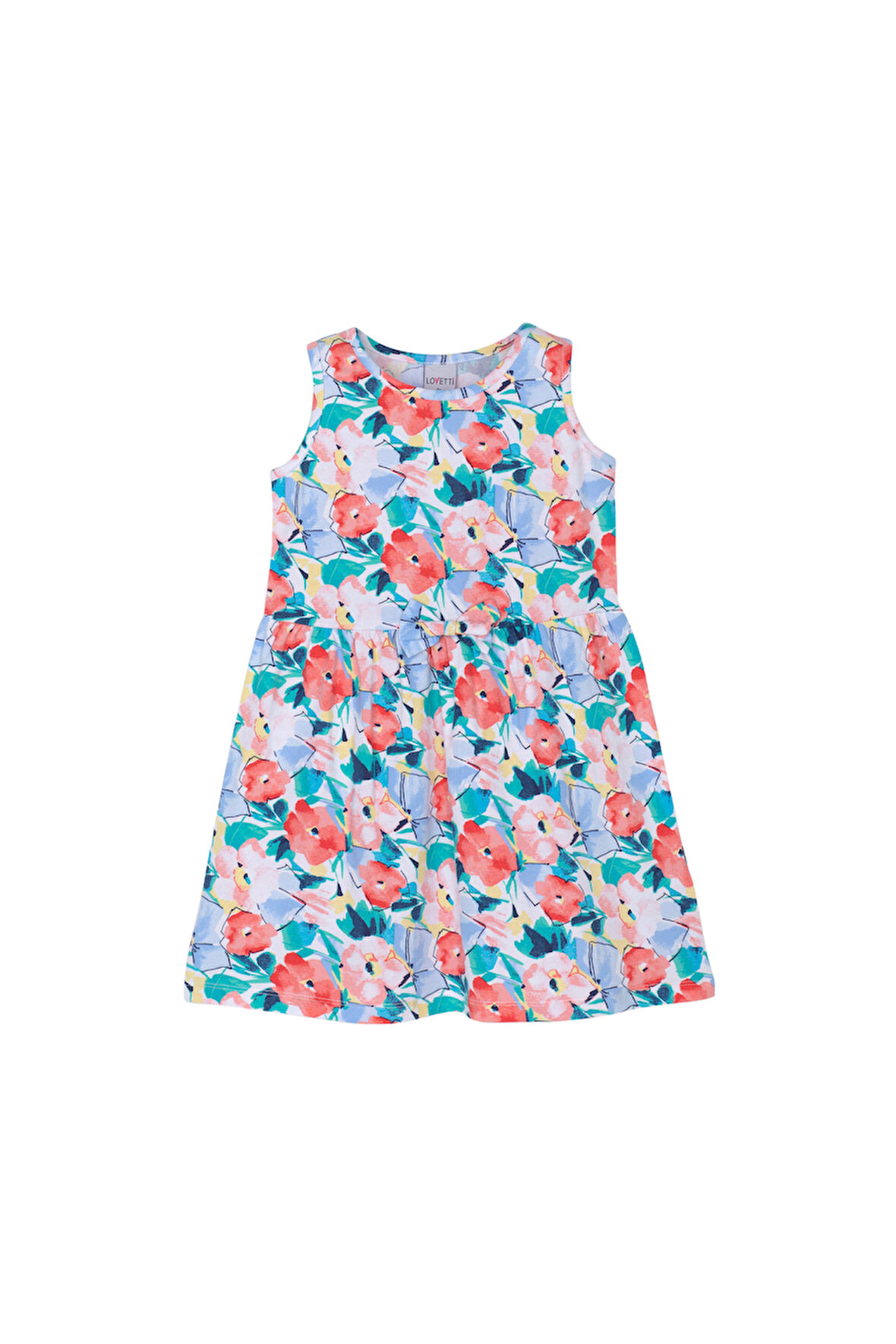 Watercolor Meadow Kız Çocuk Desenli Kolsuz Elbise