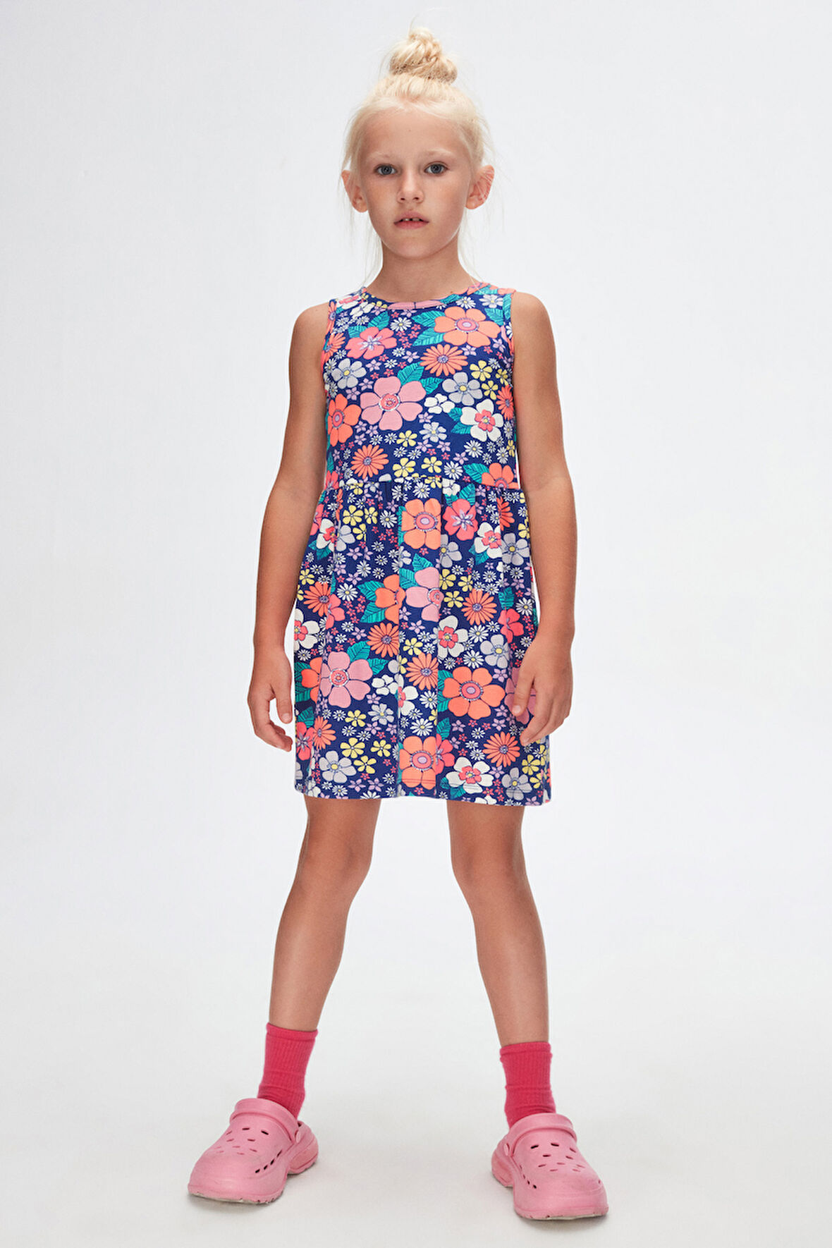 Neon Garden Kız Çocuk Desenli Kolsuz Elbise