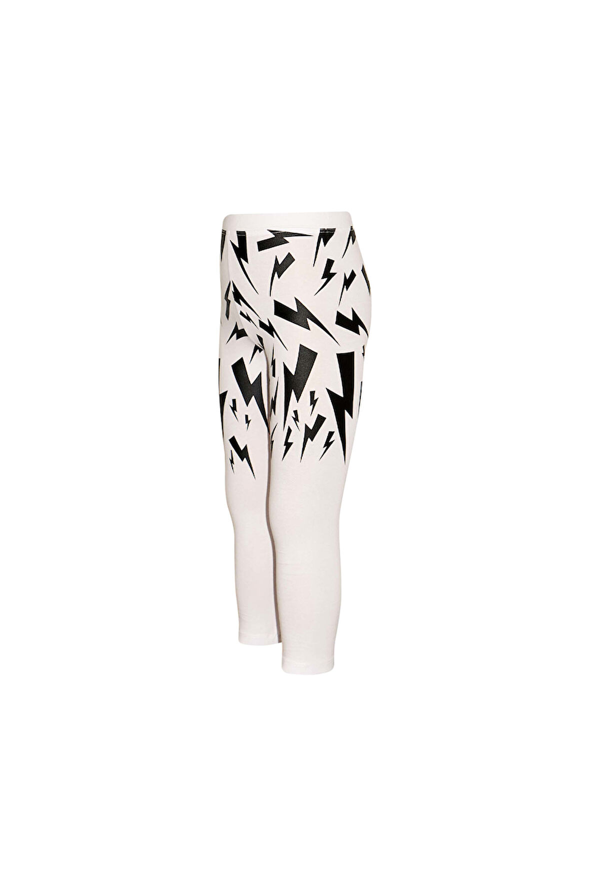 Ekru Şimşek Baskılı Kız Çocuk Mevsimlik Tayt