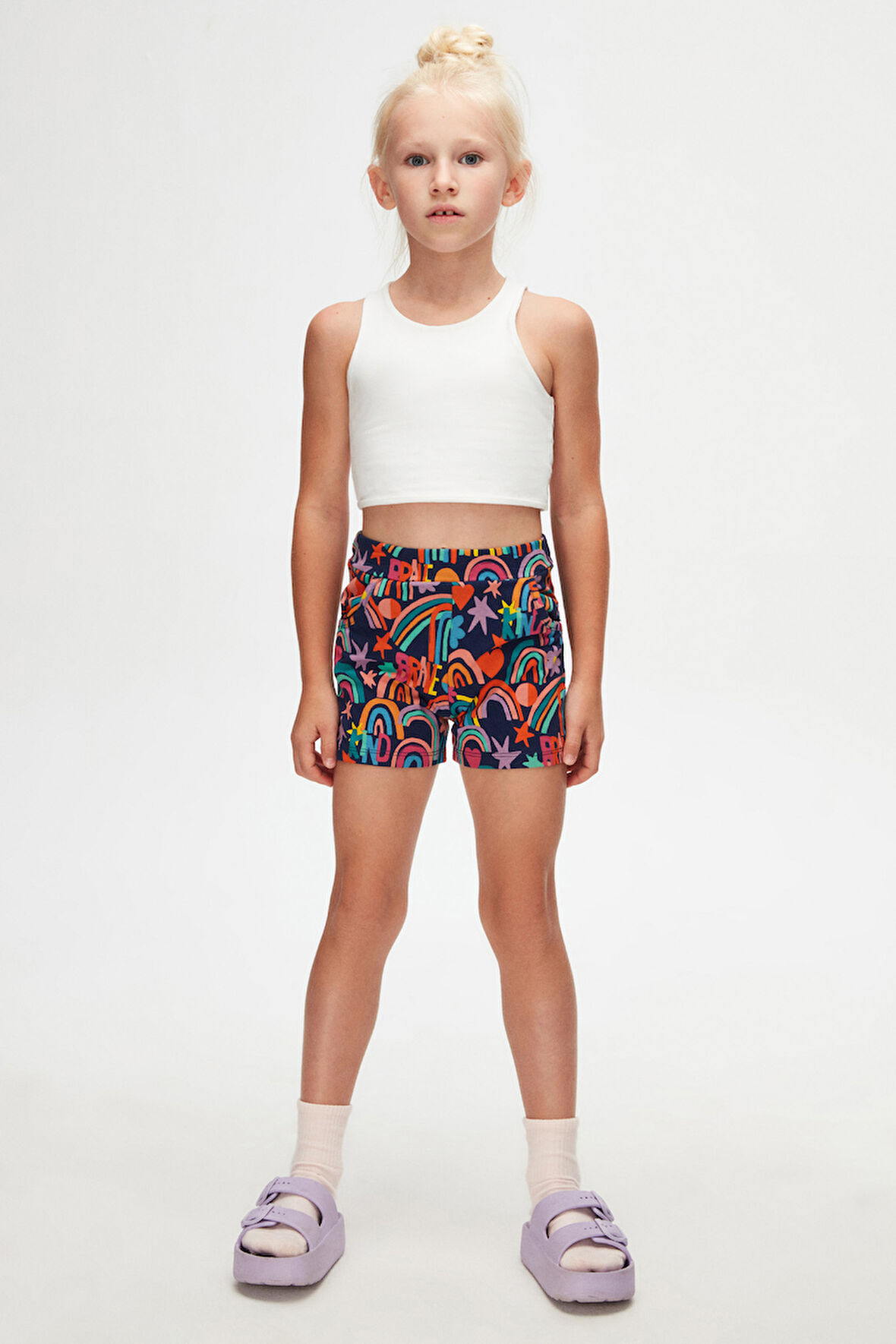 Brave & Happy Kız Çocuk Cepli Desenli Şort