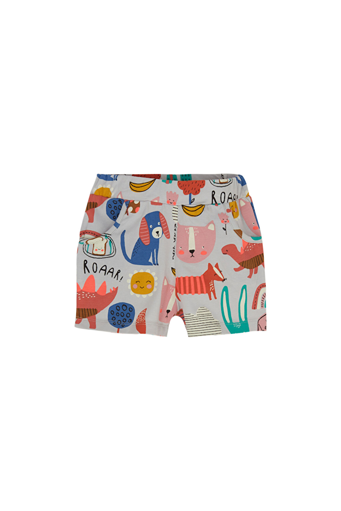 Roaring Animals Kız Çocuk Desenli Cepli Şort