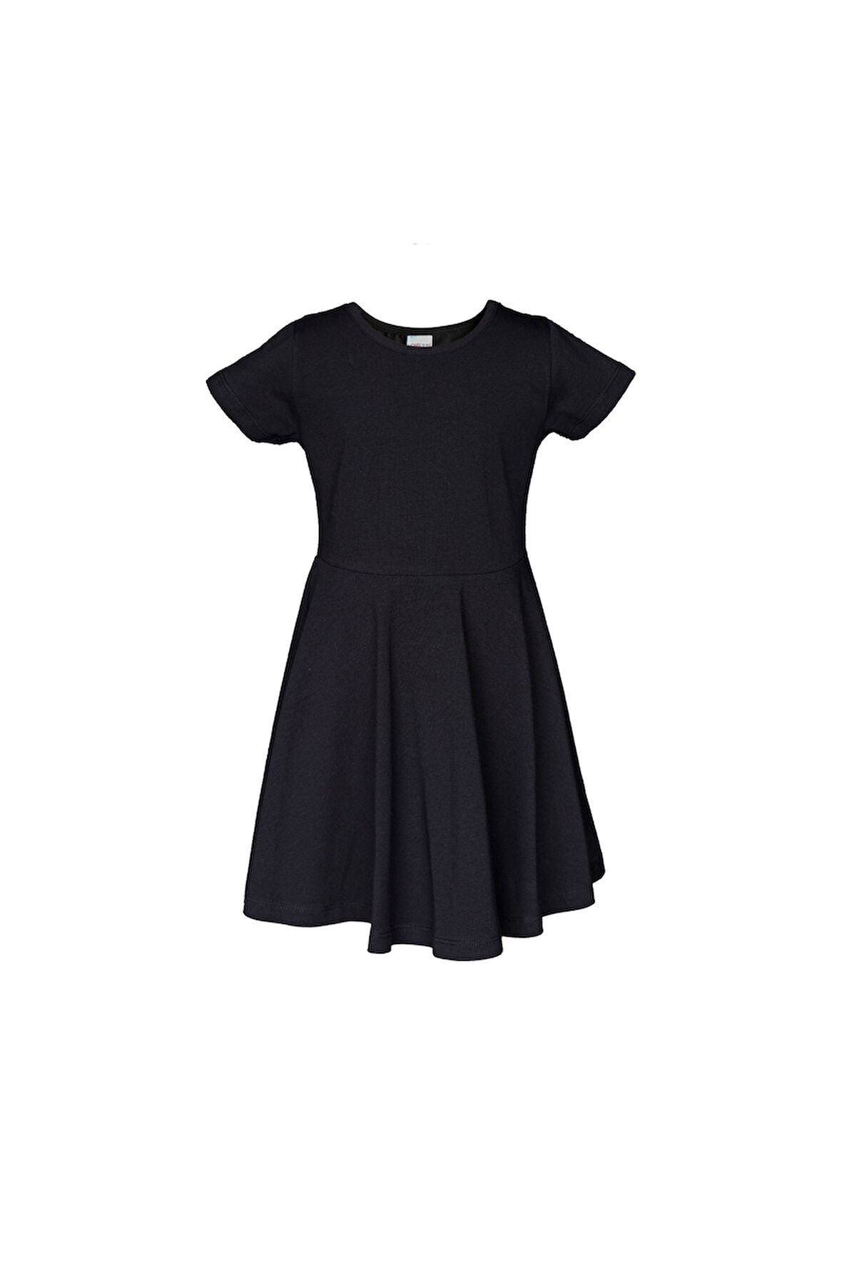 Siyah Renkli Basic Kız Çocuk Kısa Kollu Elbise