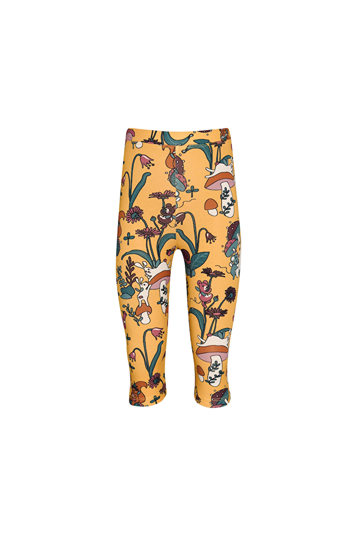 Cheerful Mushroms Kız Çocuk Desenli Diz Altı Tayt Kapri