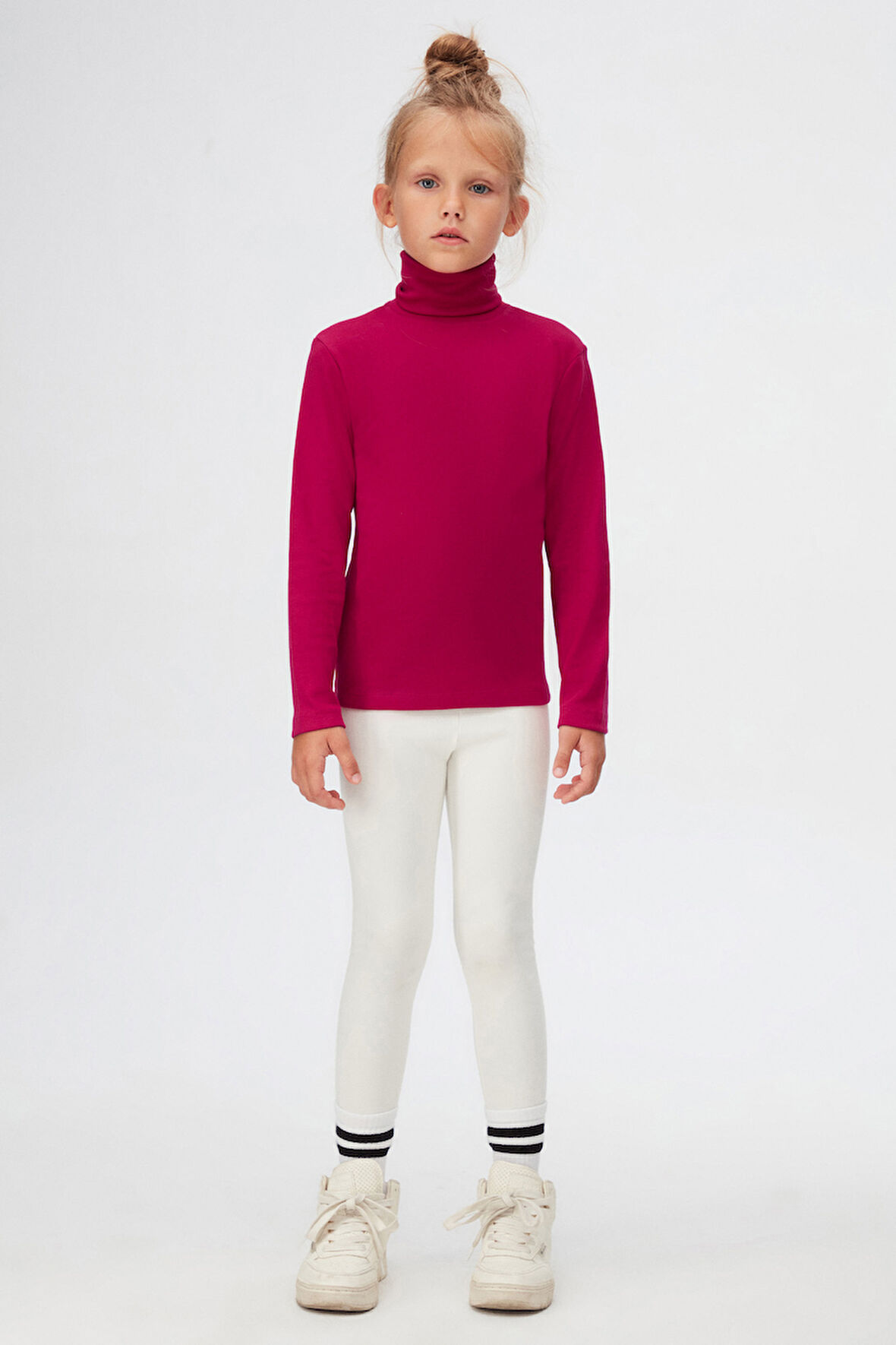 Mürdüm Basic Kışlık Tam Balıkçı Yaka Uzun Kollu Kız Çocuk Tişört