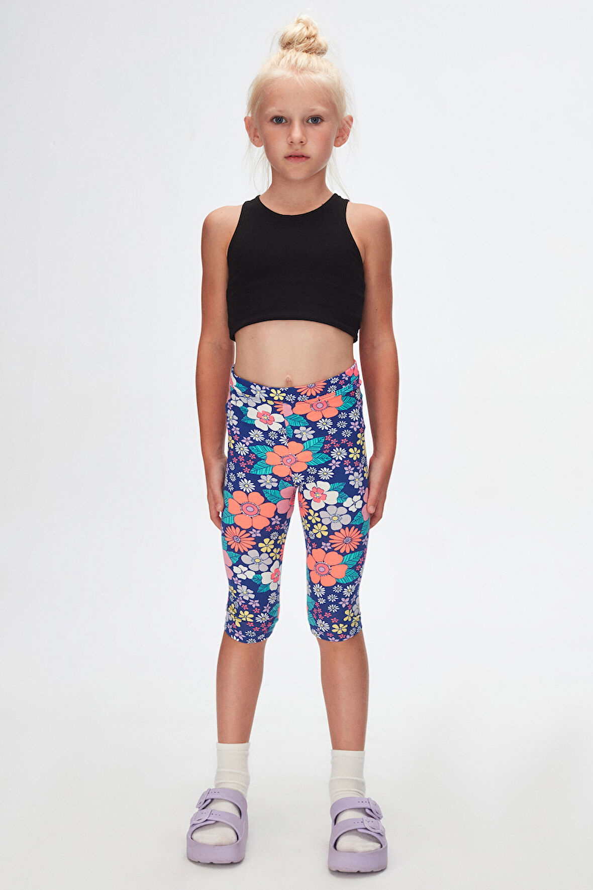 Neon Garden Kız Çocuk Desenli Diz Altı Tayt Kapri