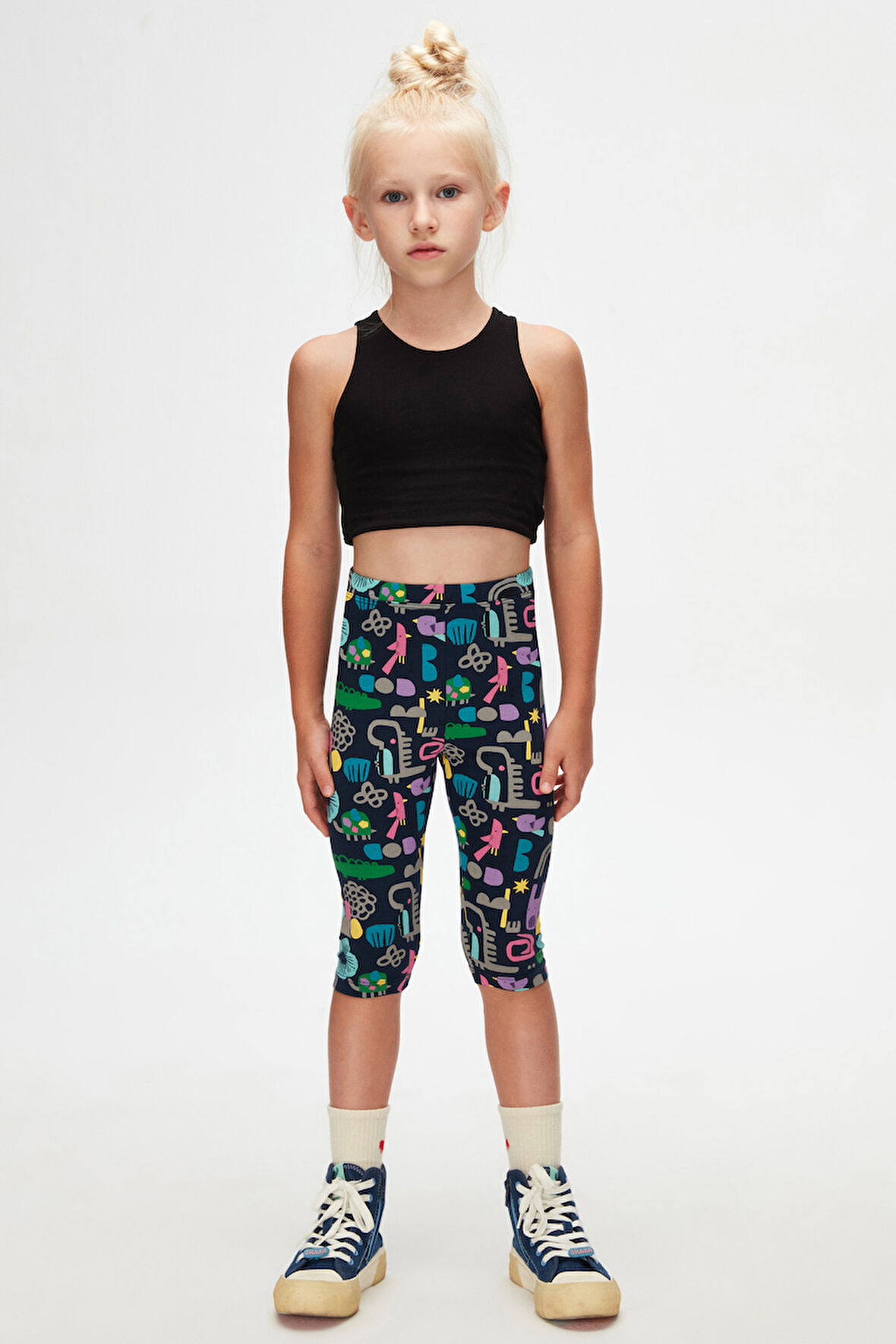 Cutouts Animal Kız Çocuk Desenli Diz Altı Tayt Kapri