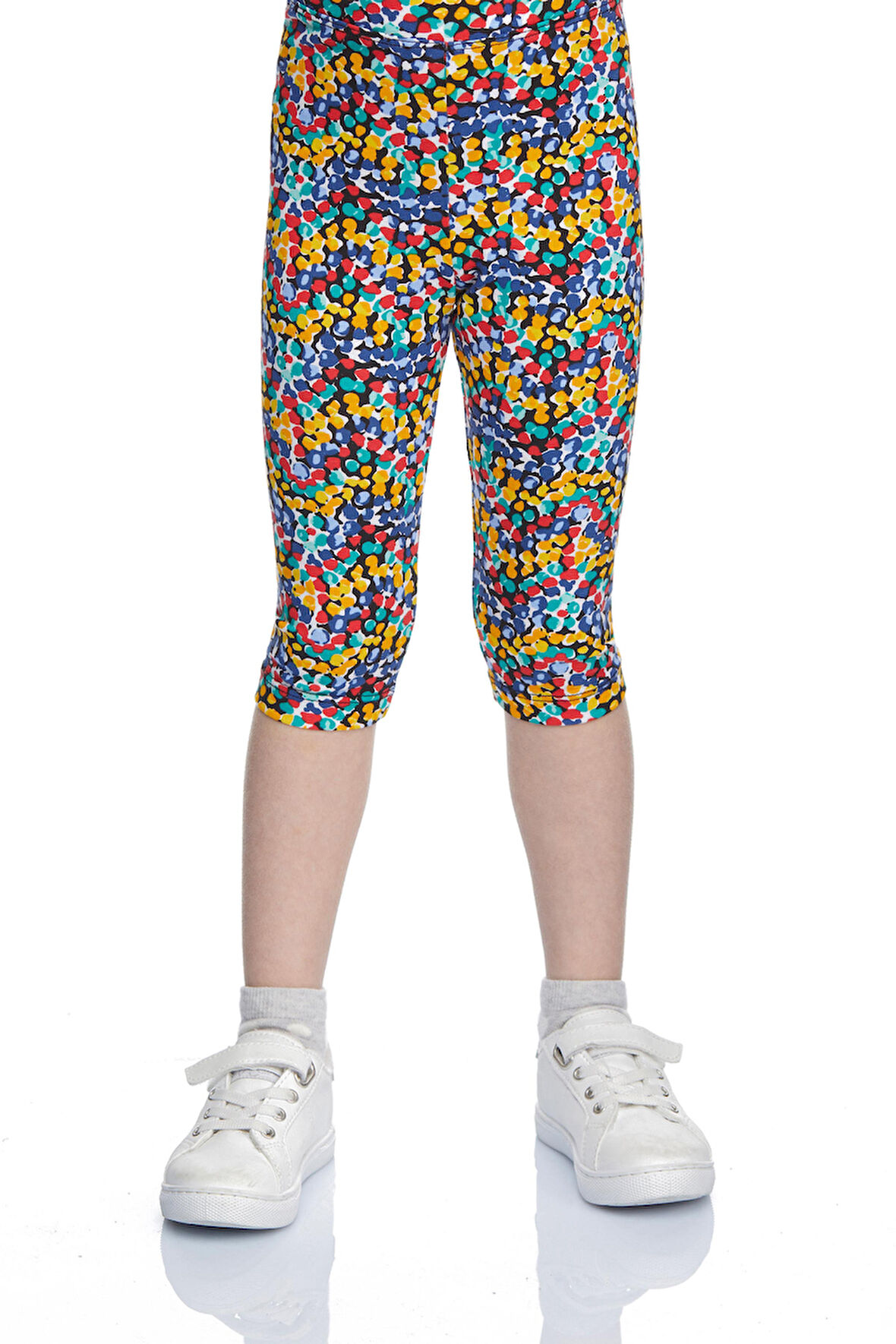 Abstract Speckled Kız Çocuk Desenli Diz Altı Tayt Kapri