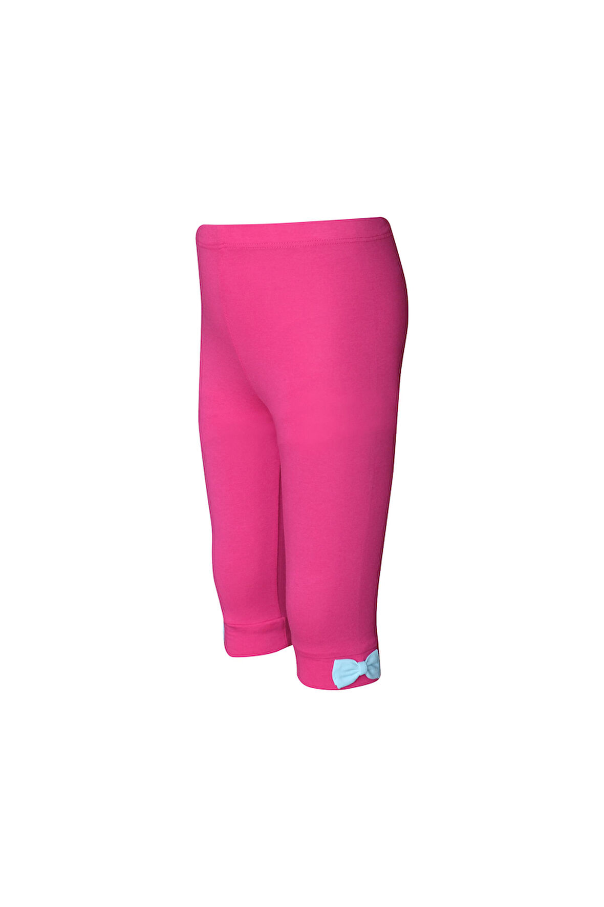 Fuşya Basic Kız Çocuk Fiyonklu Diz Altı Tayt Kapri