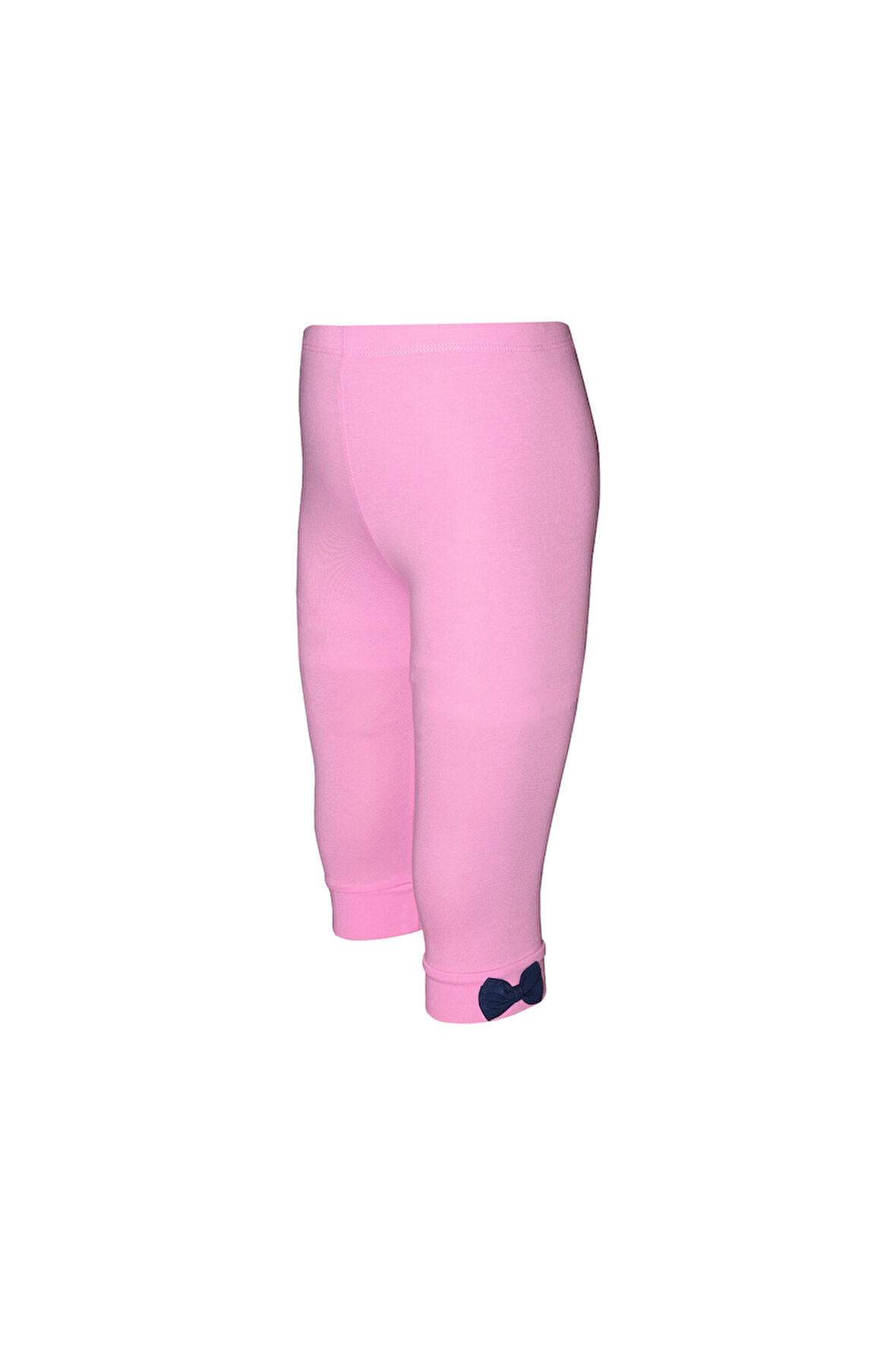 Pembe Basic Kız Çocuk Fiyonklu Diz Altı Tayt Kapri
