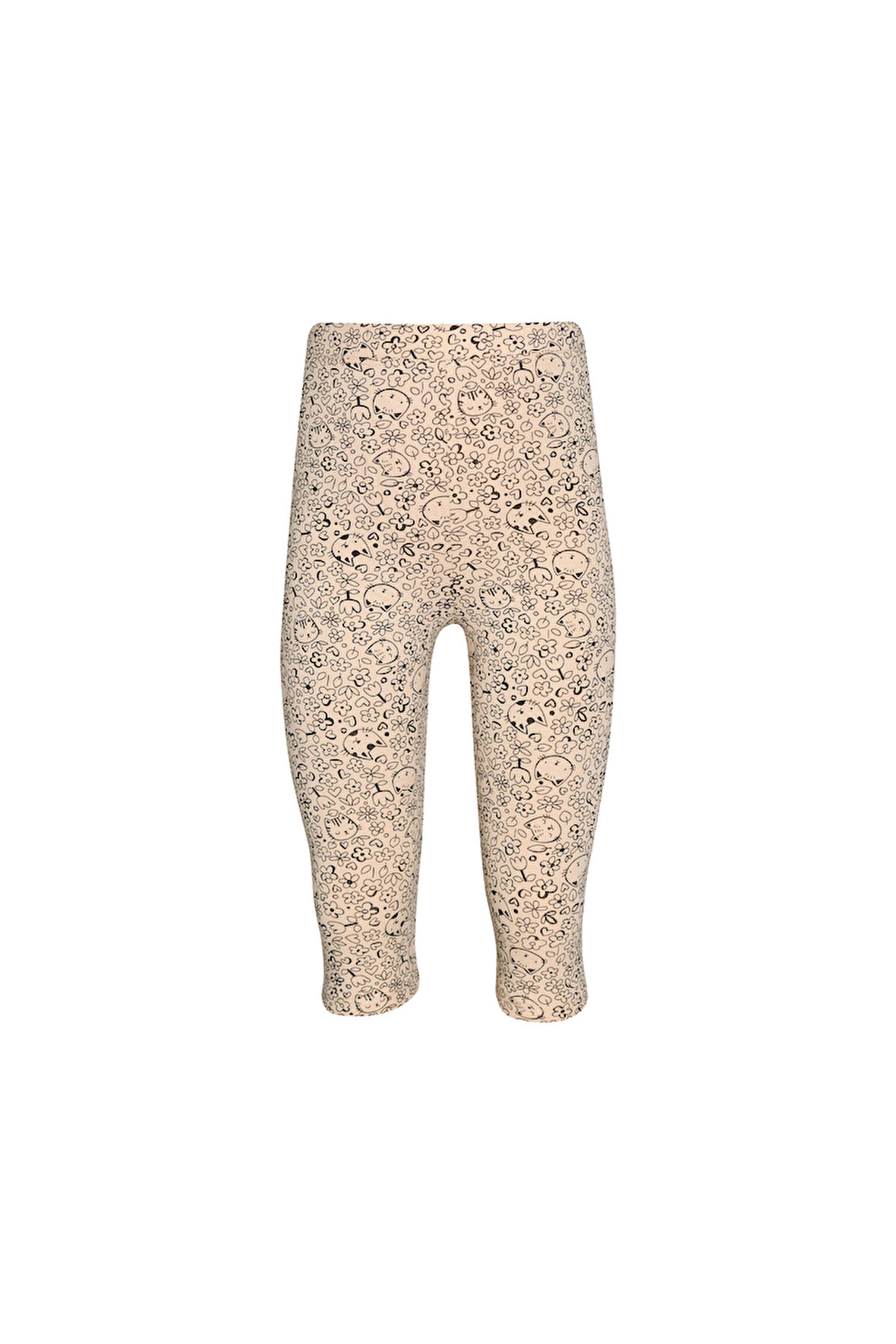 Flower Cat Kız Çocuk Desenli Diz Altı Tayt Kapri