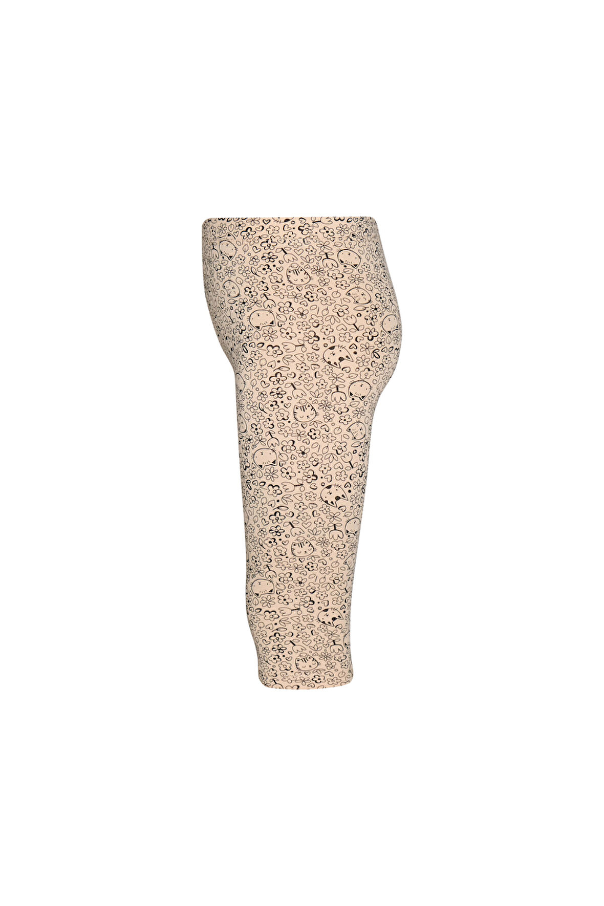 Flower Cat Kız Çocuk Desenli Diz Altı Tayt Kapri