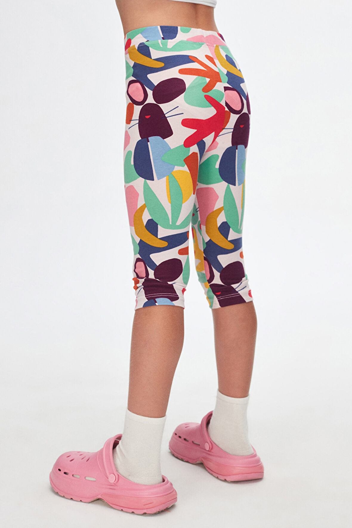 Cutouts Foliage Kız Çocuk Desenli Diz Altı Tayt Kapri