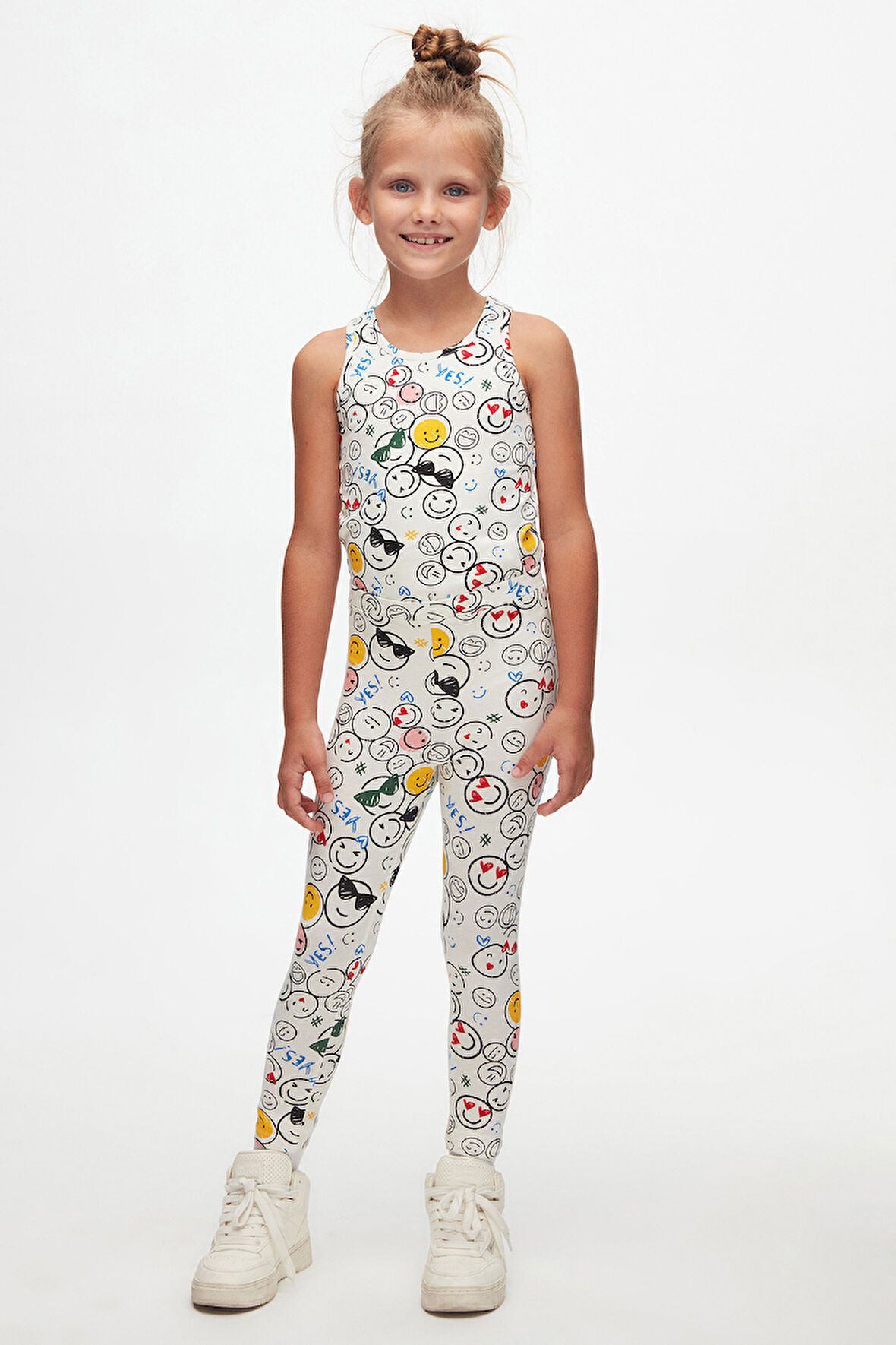 Cute Faces Kız Çocuk Yazlık Desenli Tayt