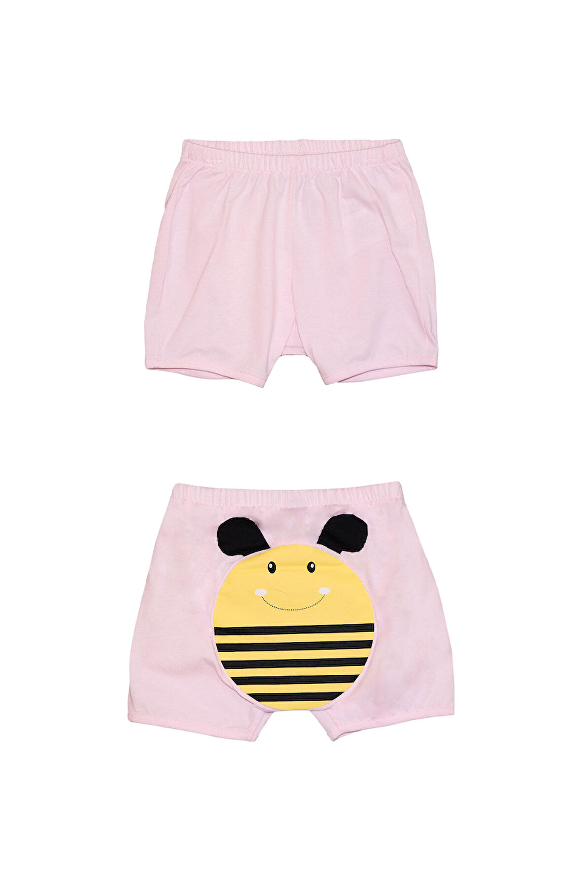 Uçuk pembe Arı Baskılı Kız Çocuk Şort