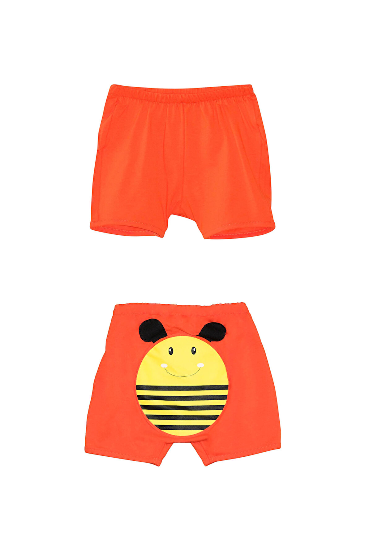 Turuncu Arı Baskılı Kız Çocuk Şort
