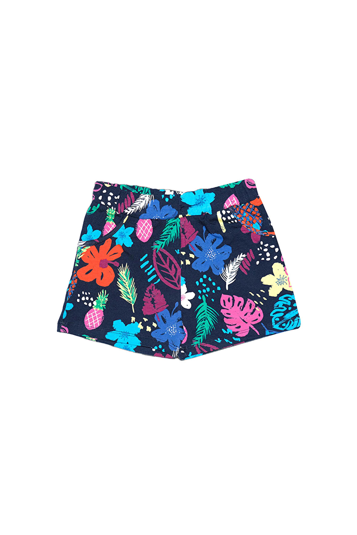 Tropic Hibiscus Kız Çocuk Desenli Cepli Şort