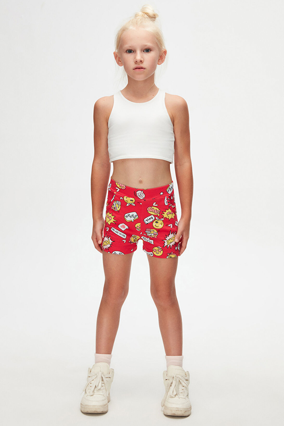 So Cool Kız Çocuk Desenli Cepli Şort